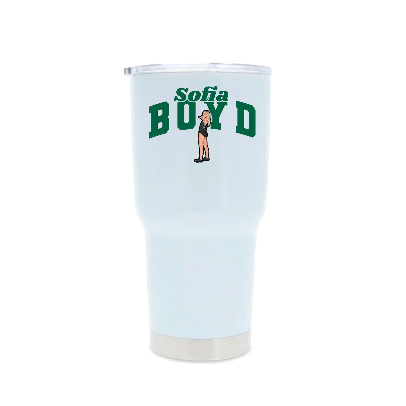 30oz Stainless Steel Tumbler — Signature Arch in White