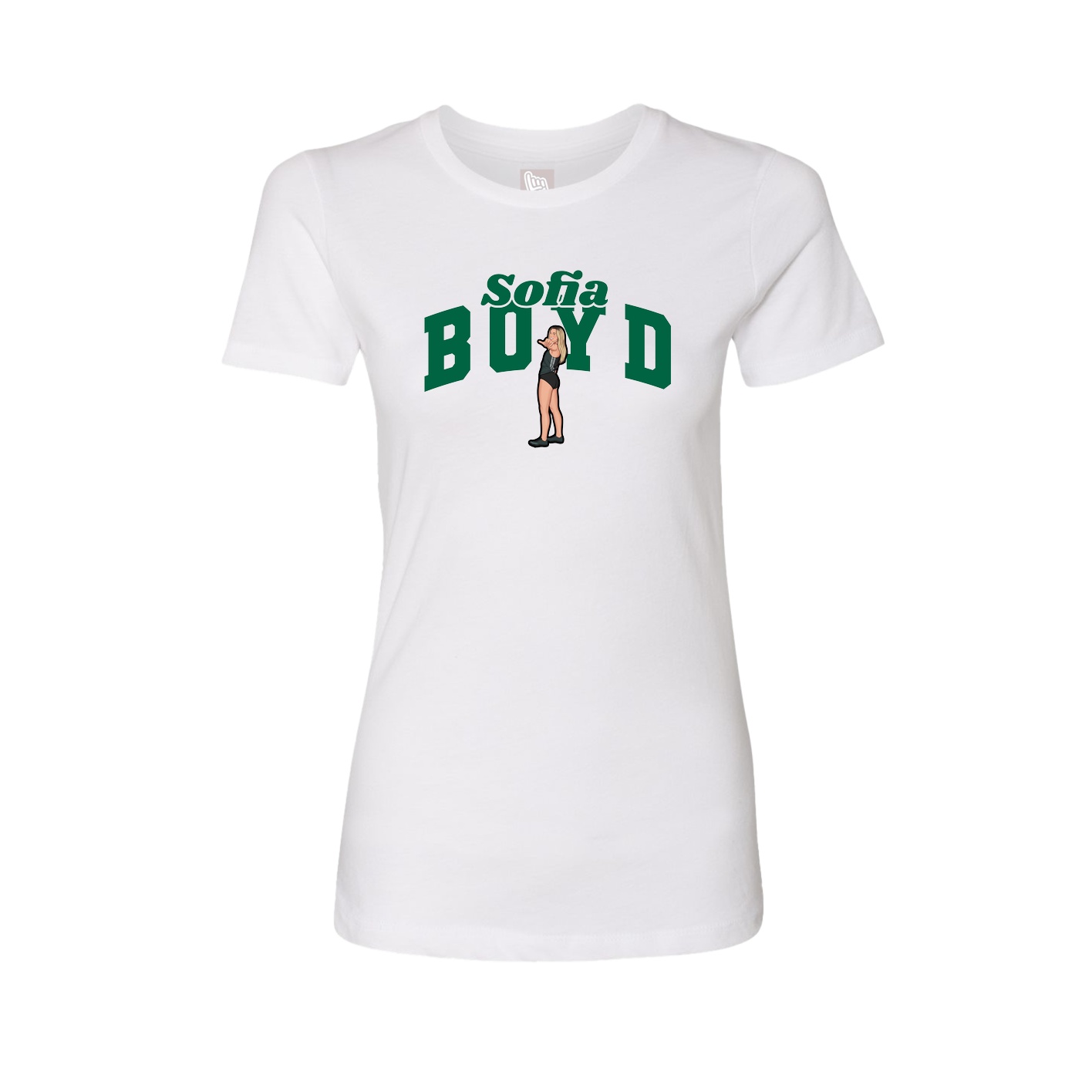 Fitted Women's Tee — Signature Arch in White