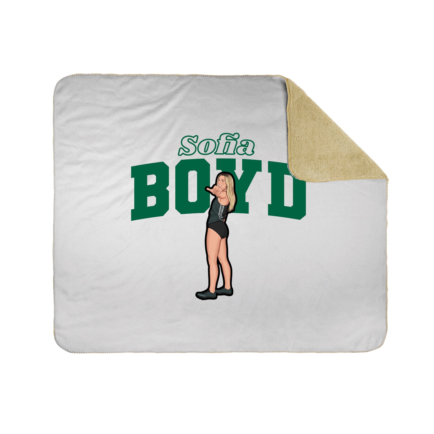 Throw Blanket — Name Arch in White