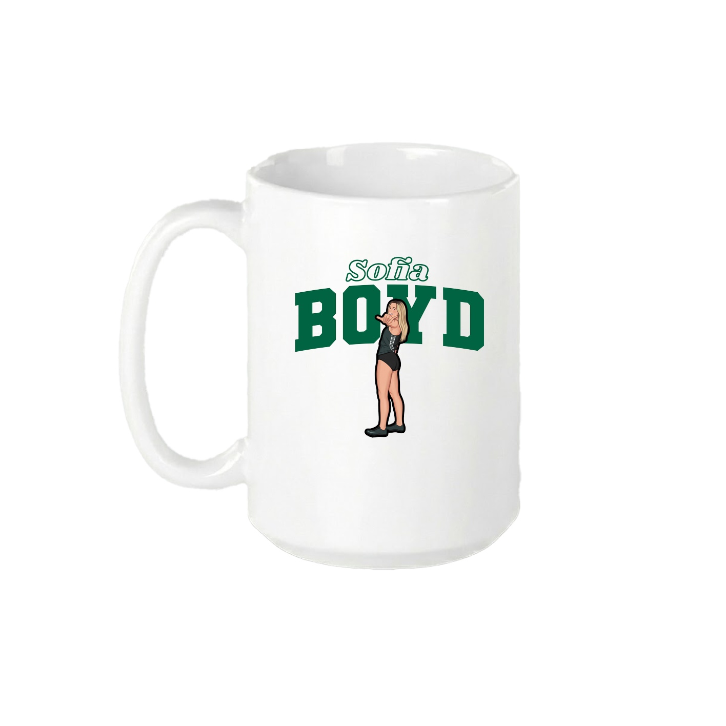15oz Coffee Mug — Name Arch in White