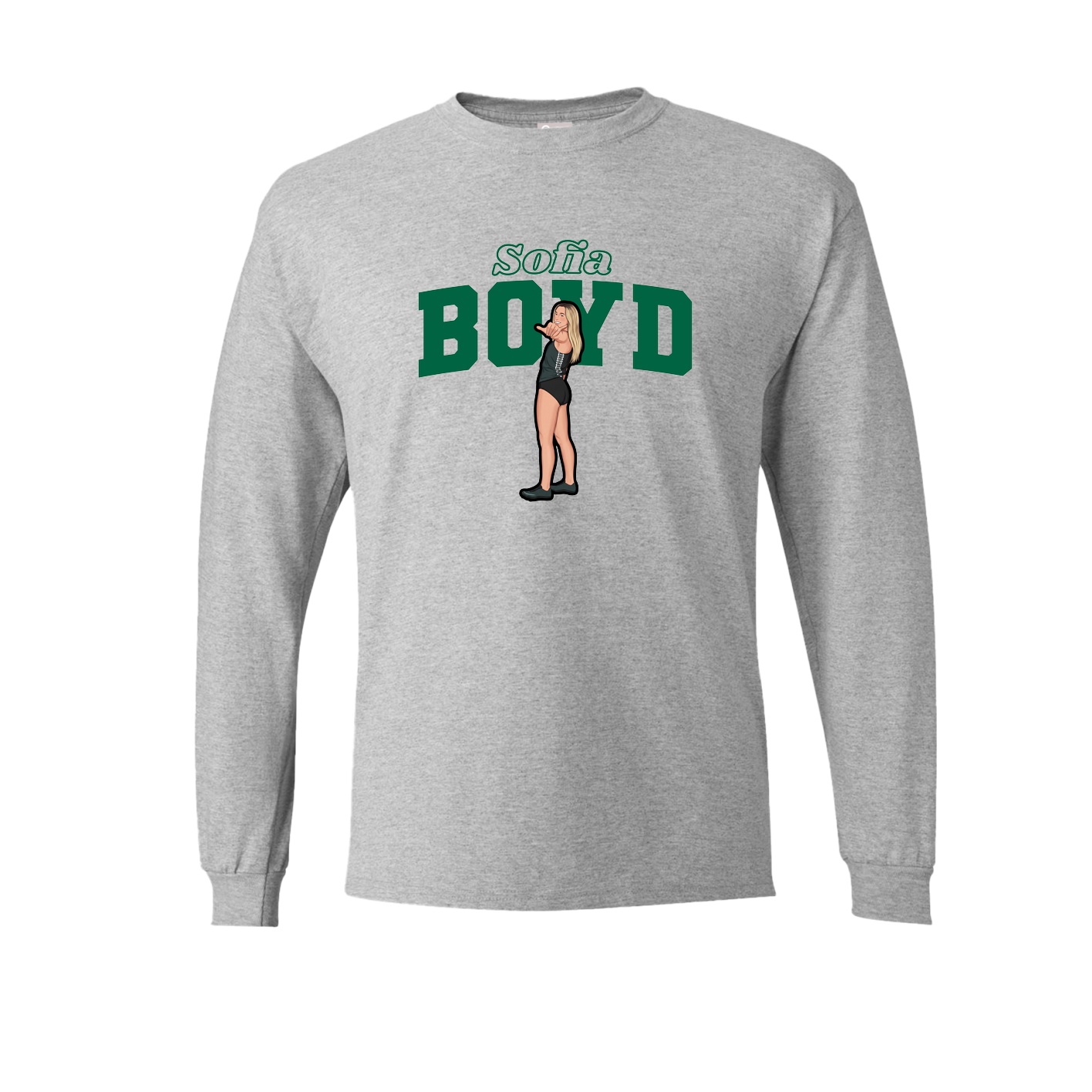 Long Sleeve Tee — Name Arch in Grey