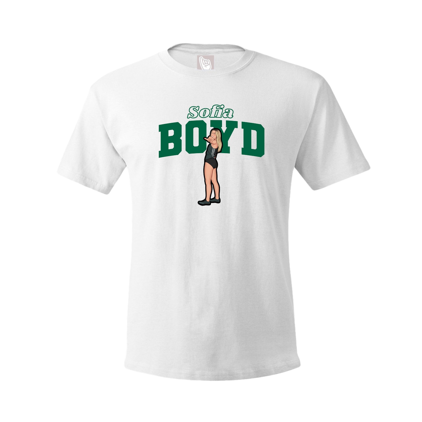 Youth Tee — Name Arch in White