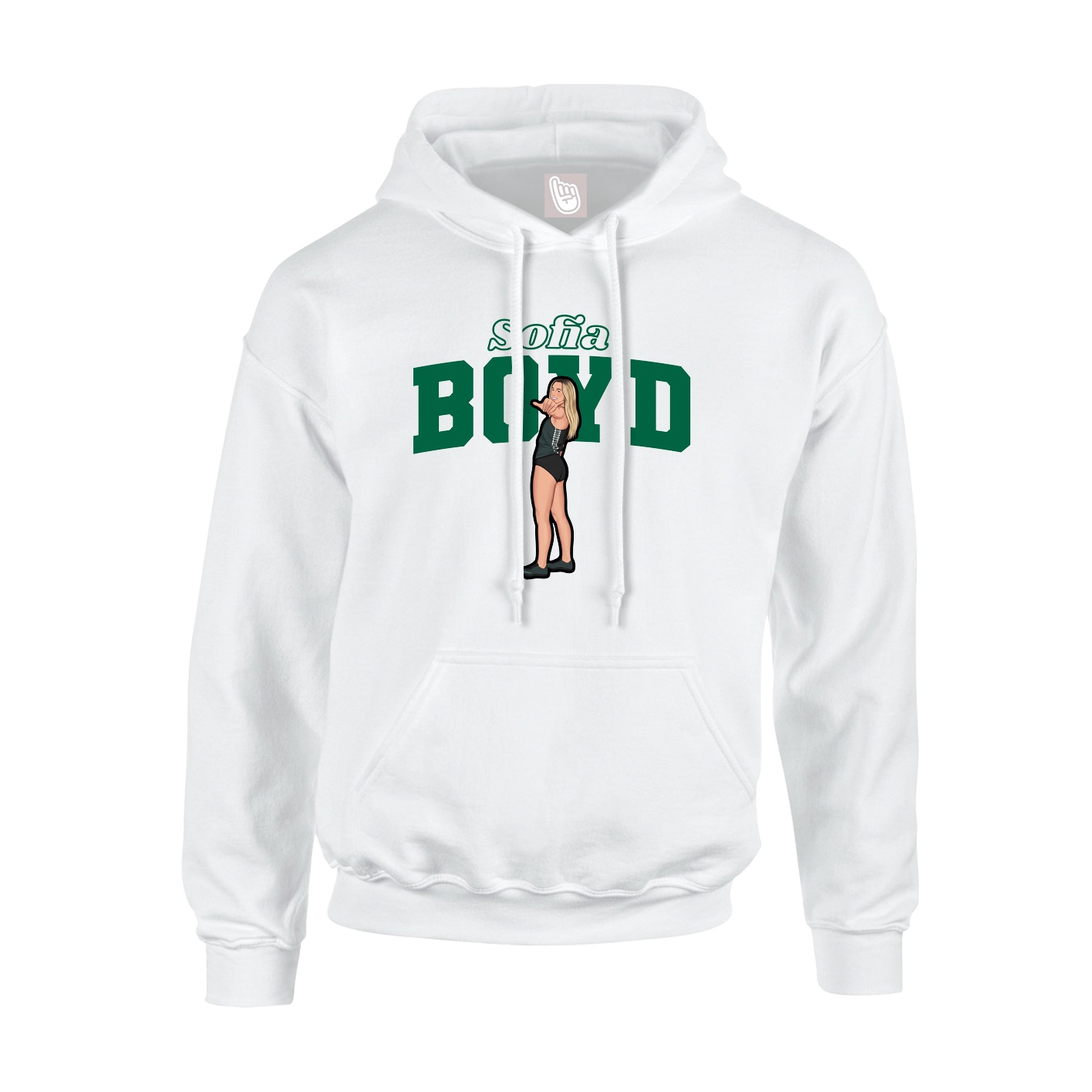 Hoodie — Name Arch in White