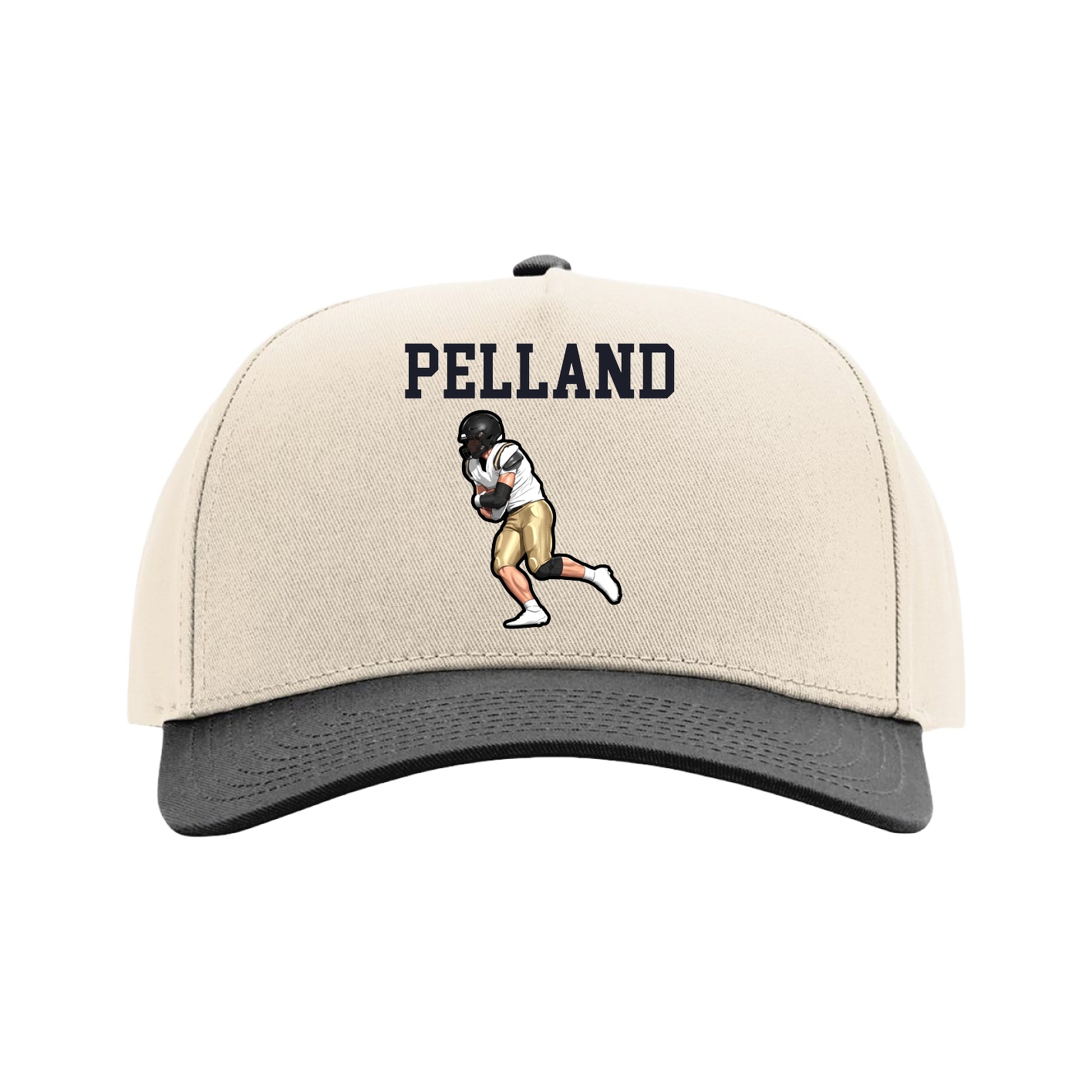 Full Fabric Five-Panel Champ Cap — Shirsey in Cream/Black