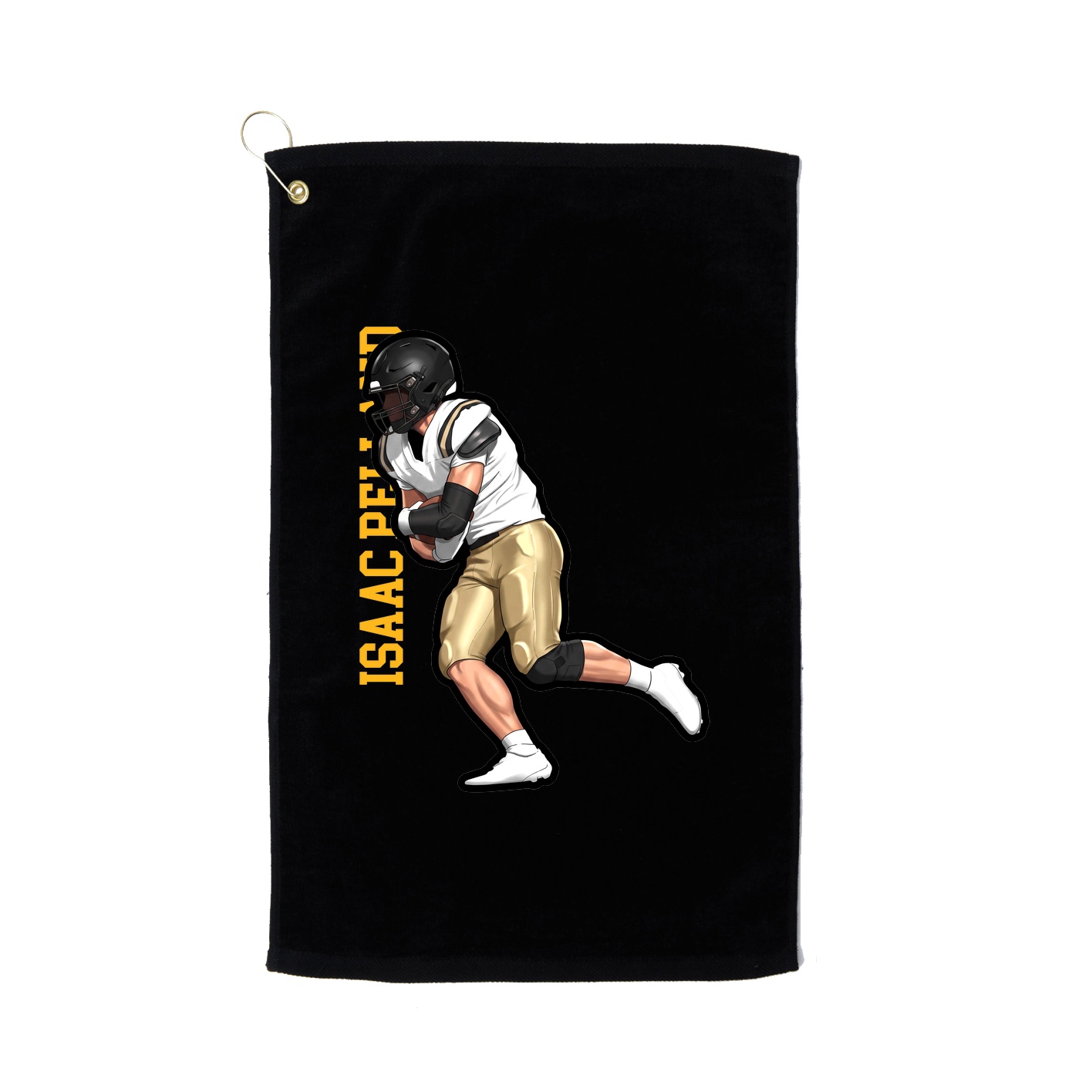 Golf Towel — Name Vertical in Black