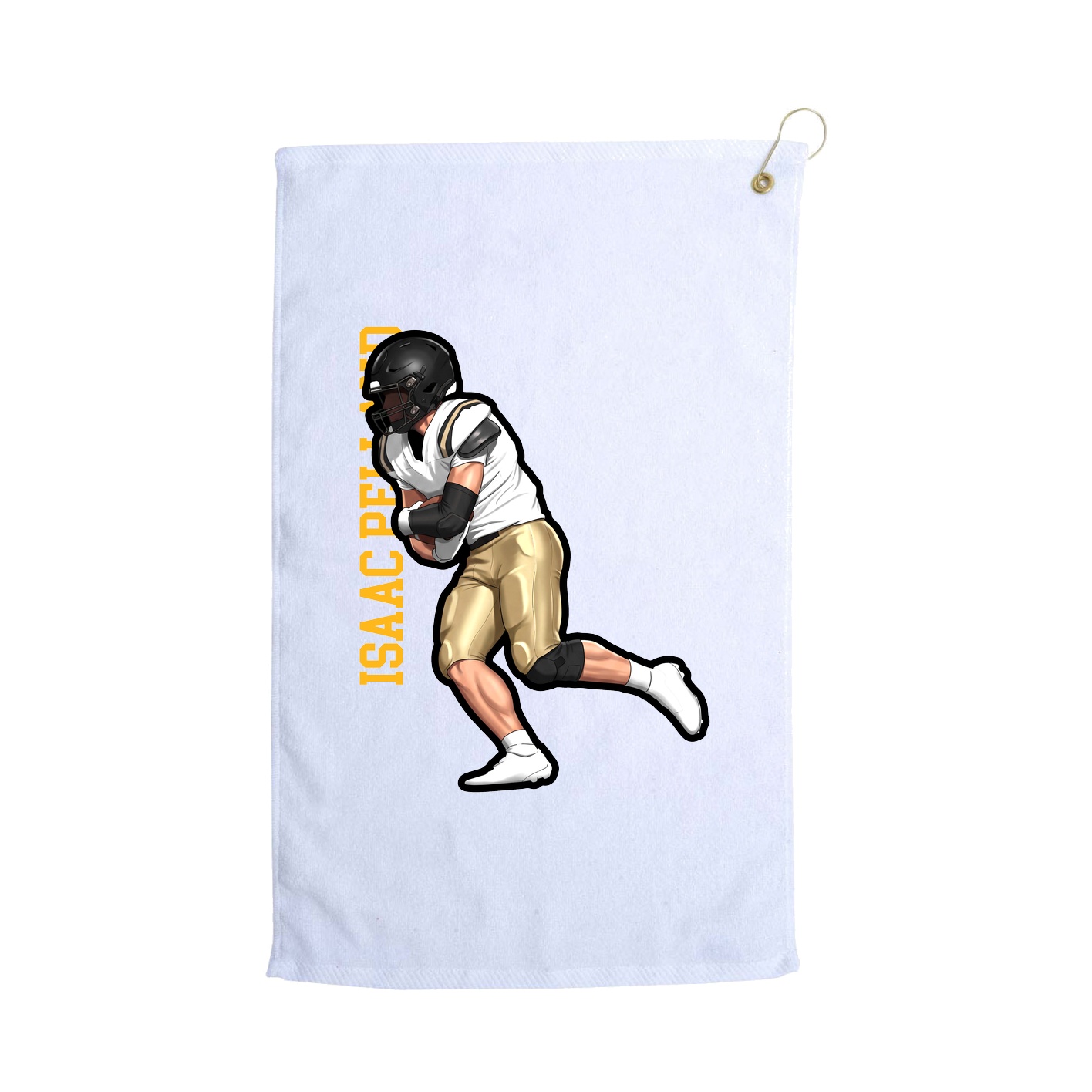 Golf Towel — Name Vertical in White