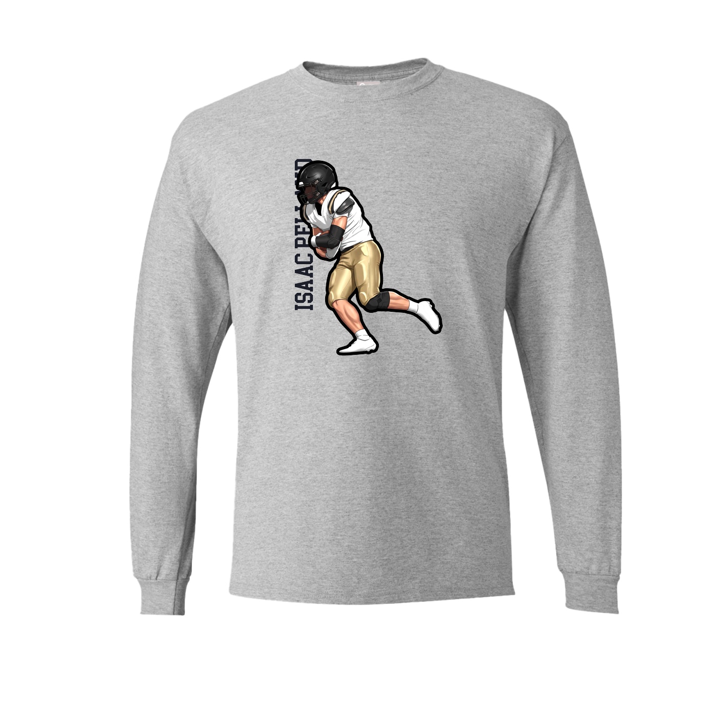 Long Sleeve Tee — Name Vertical in Grey