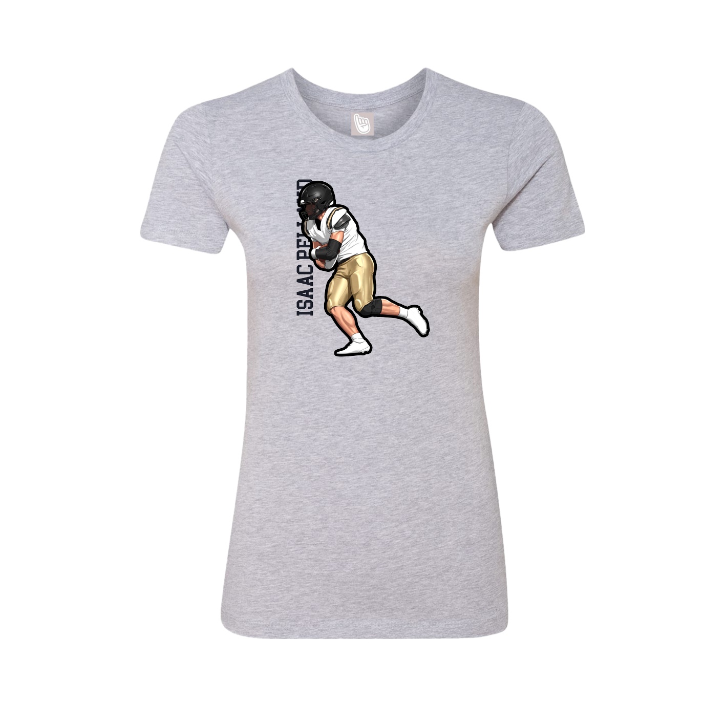 Womens Tee — Name Vertical in Grey