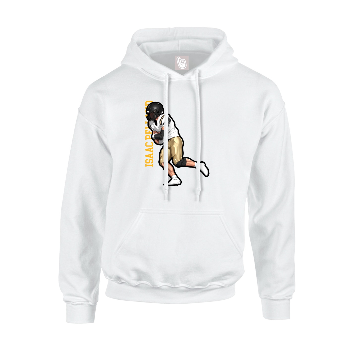 Hoodie — Name Vertical in White