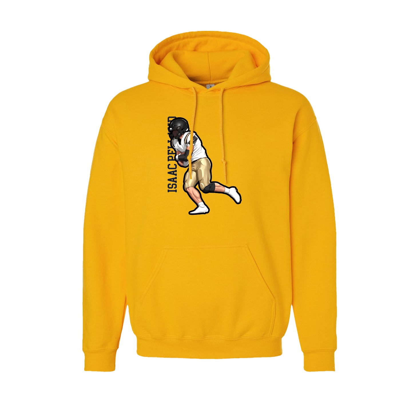 Youth Hoodie — Name Vertical in Gold