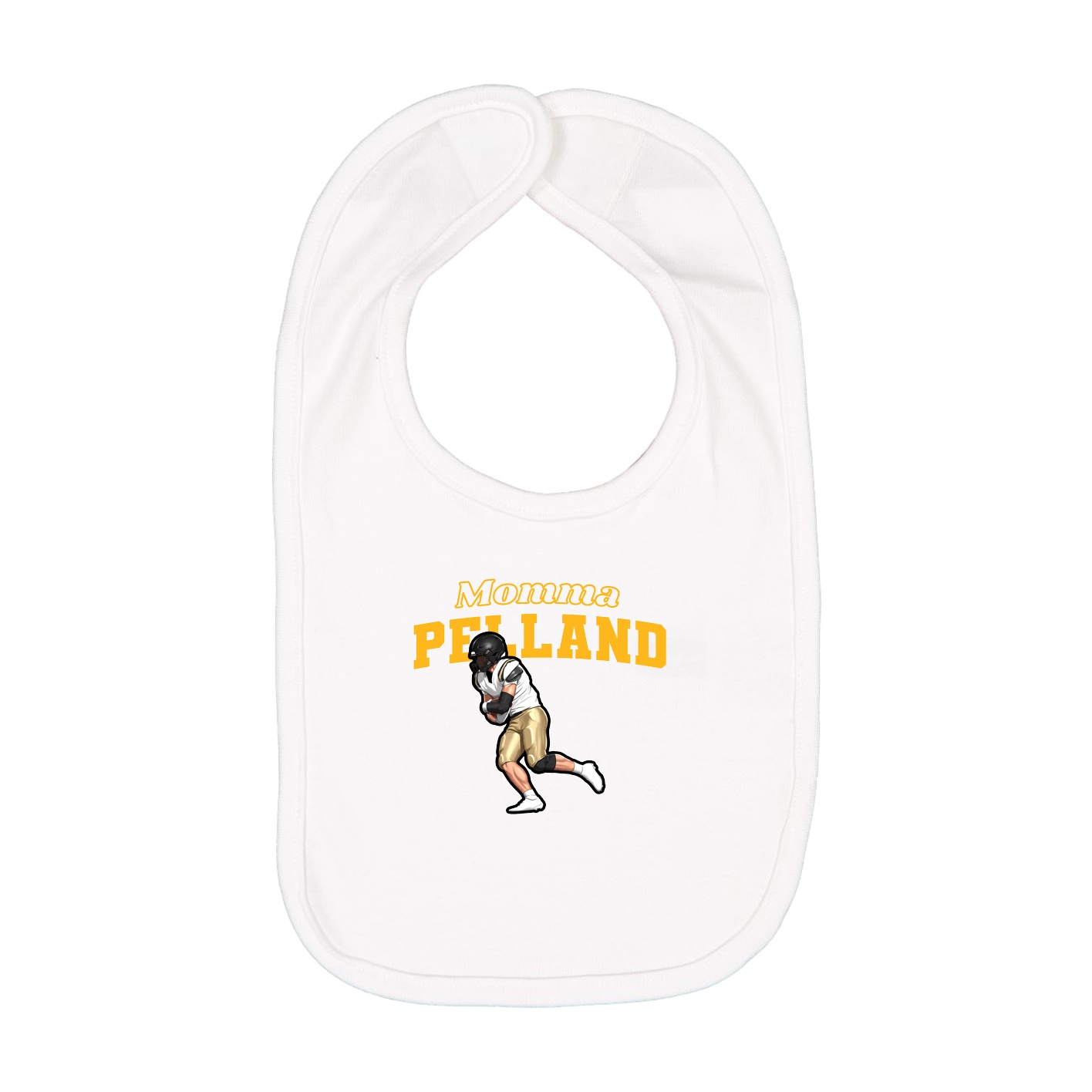 Infant Bib — Mothers Day Block in White