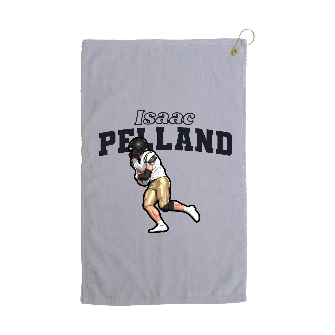 Golf Towel — Name Arch in Grey