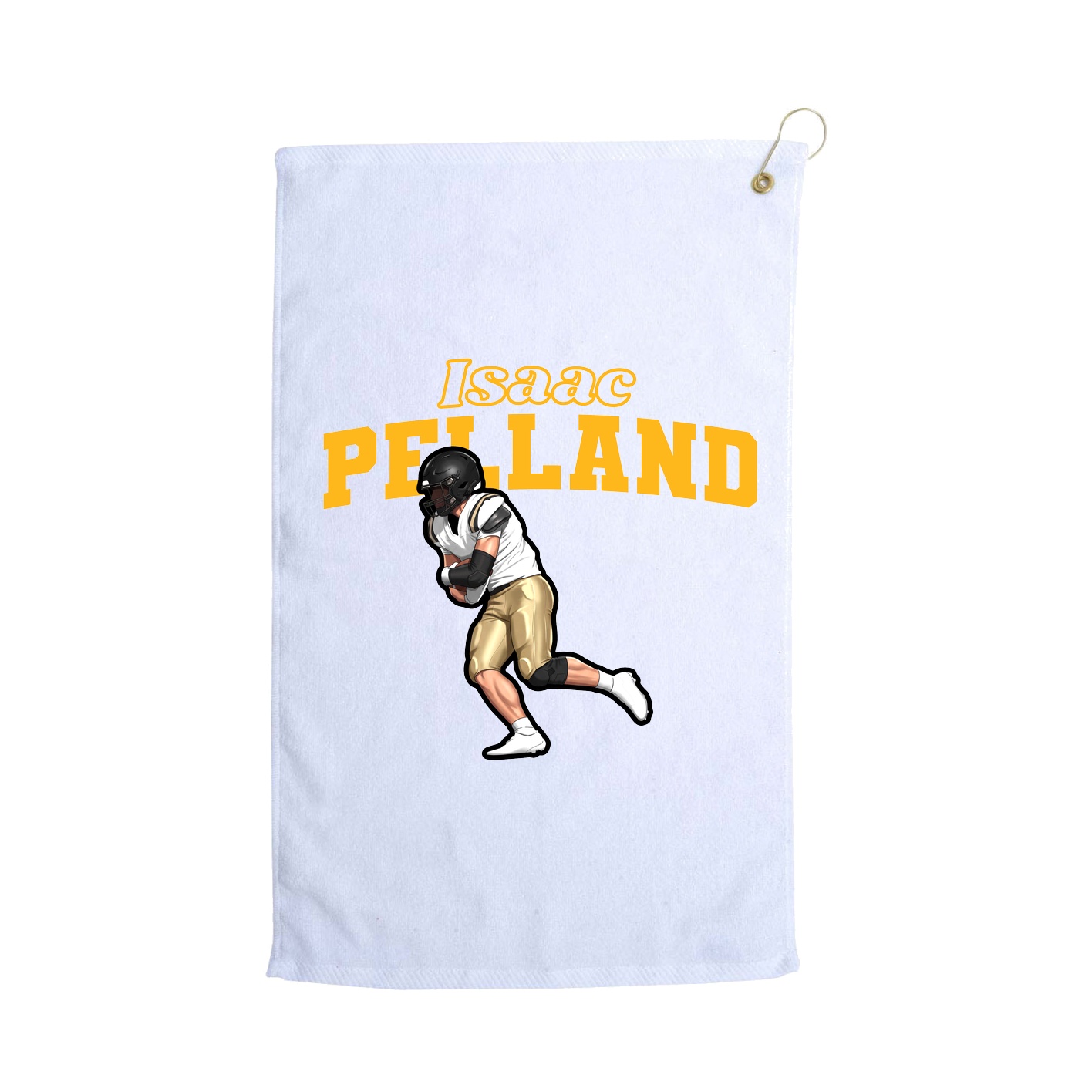 Golf Towel — Name Arch in White