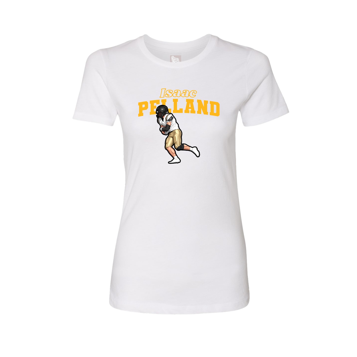 Womens Tee — Name Arch in White