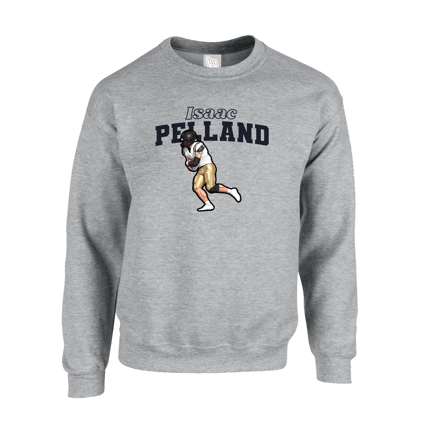 Fleece Crew — Name Arch in Grey