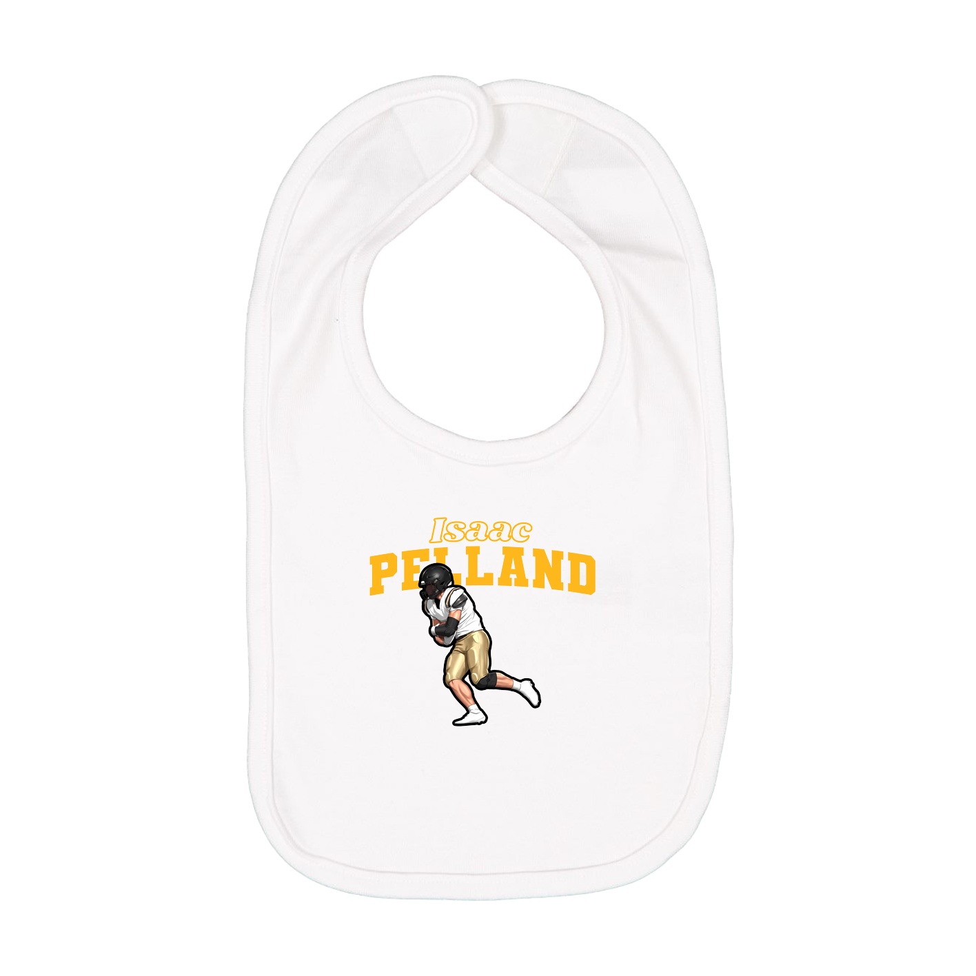 Infant Bib — Name Arch in White