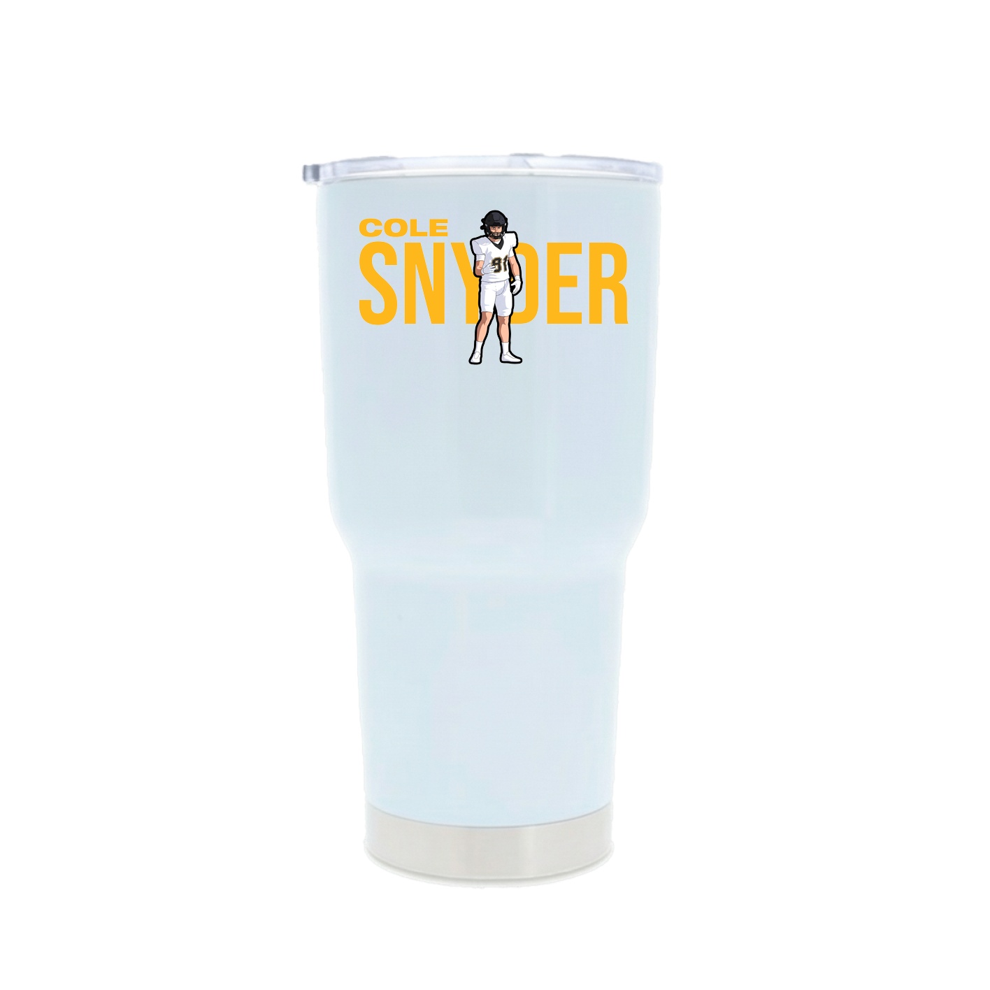 30oz Stainless Steel Tumbler — Player Name in White