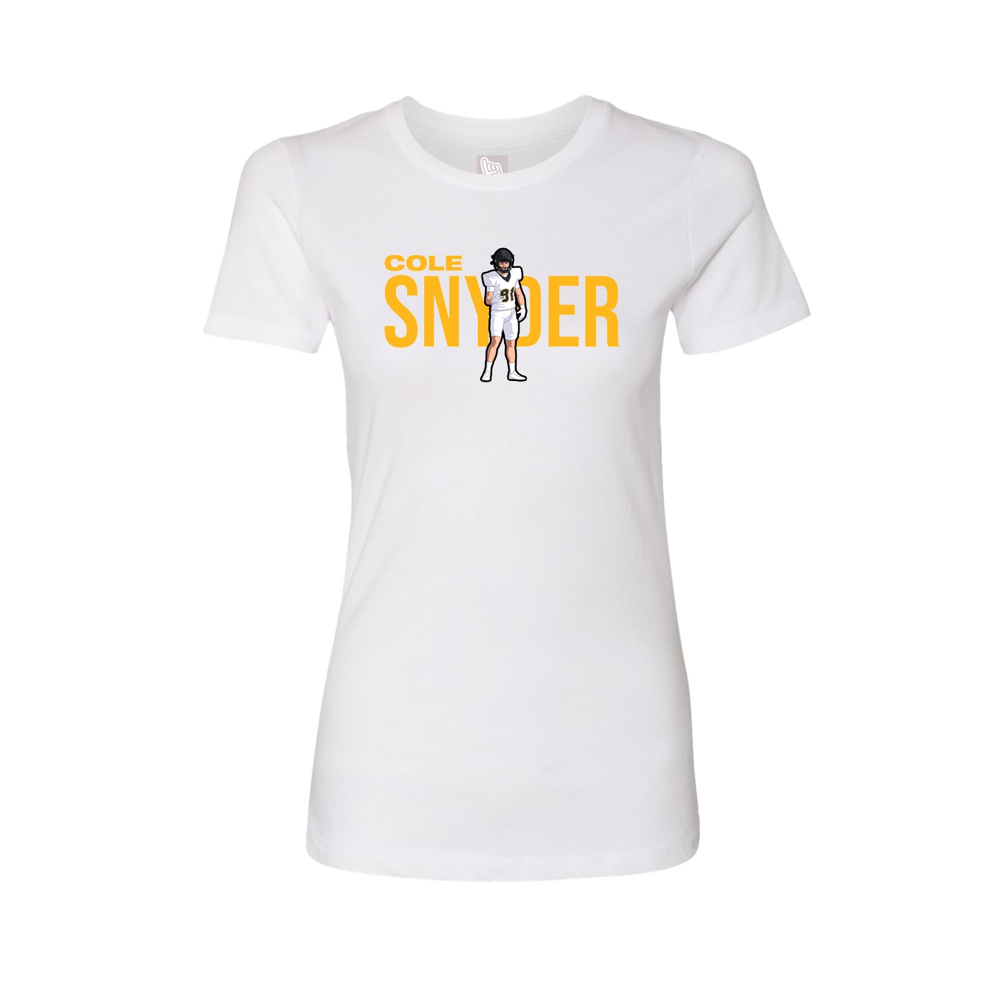 Fitted Women's Tee — Player Name in White