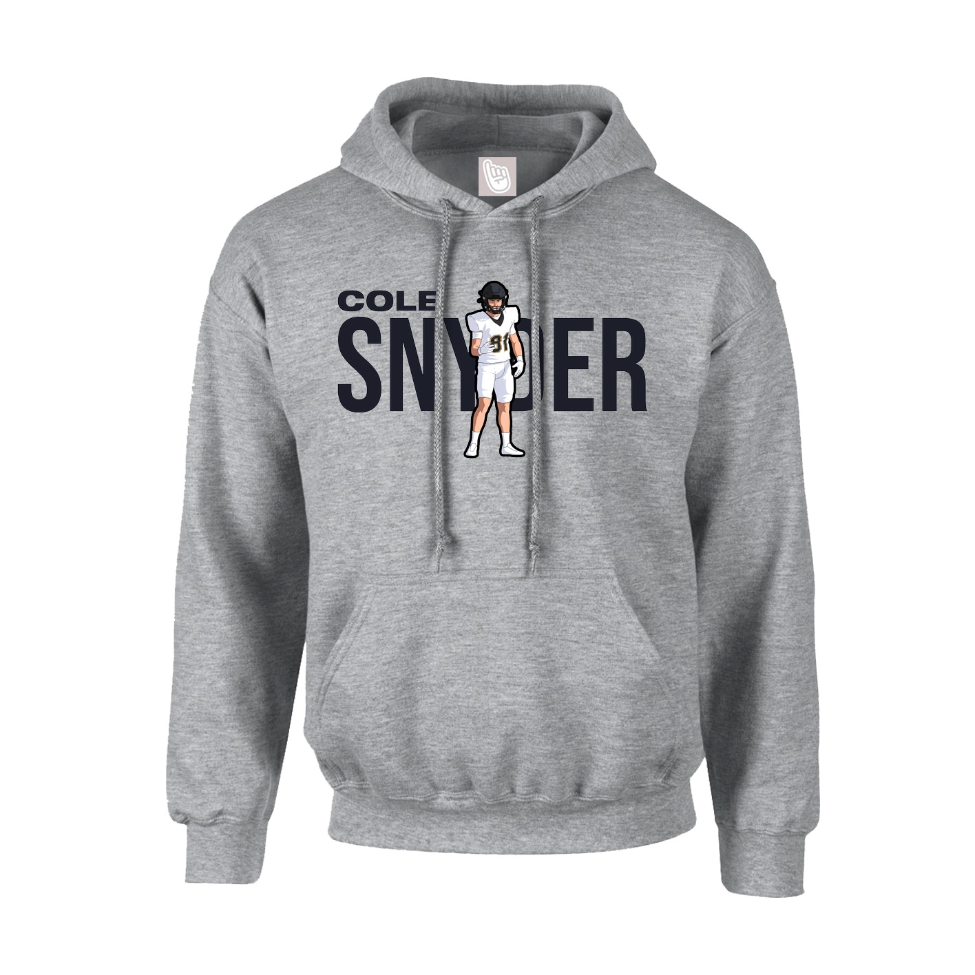Youth Hoodie — Player Name in Grey