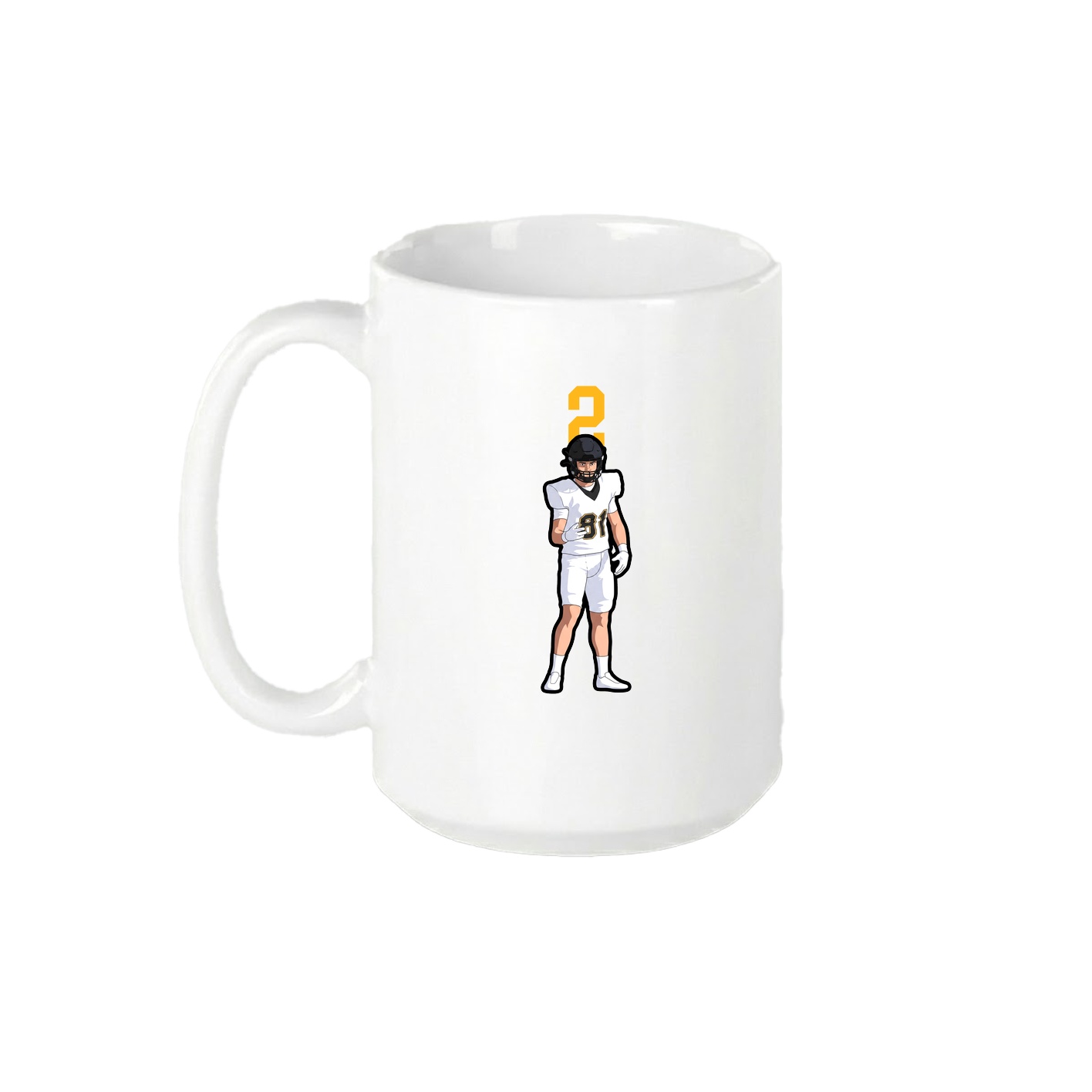 15oz Coffee Mug — Number Top in White