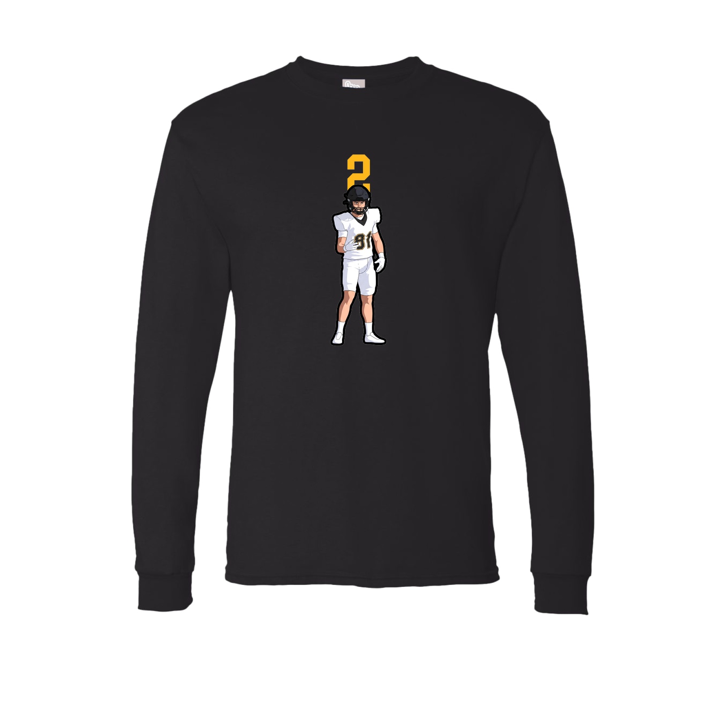 Long Sleeve Tee — Number Top in Black