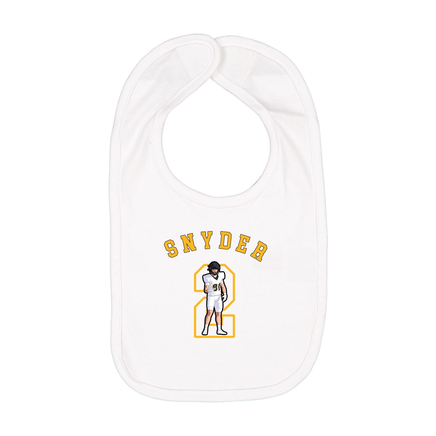 Infant Bib — Shirsey Arch in White