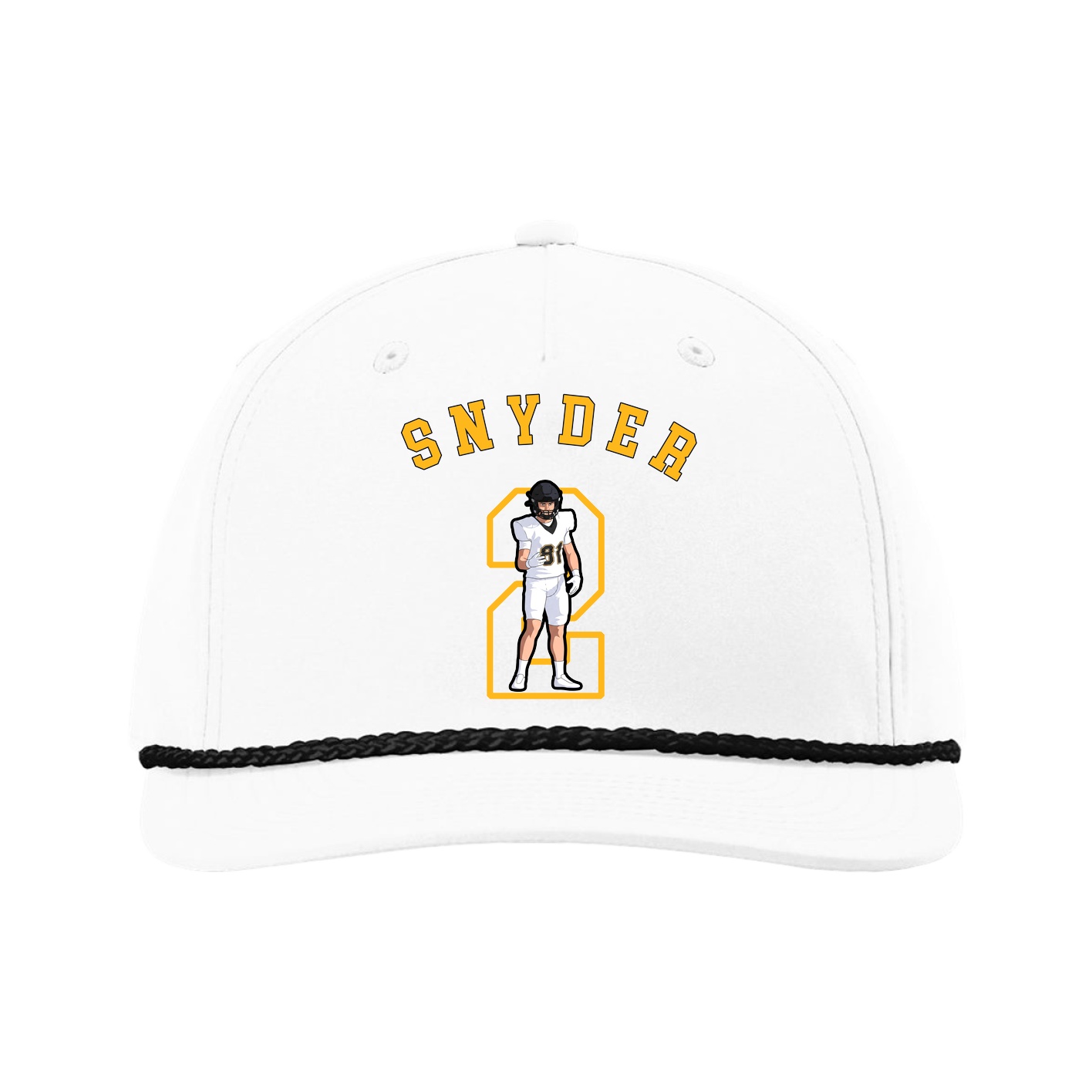 Five-Panel Classic Rope Cap — Shirsey Arch in White