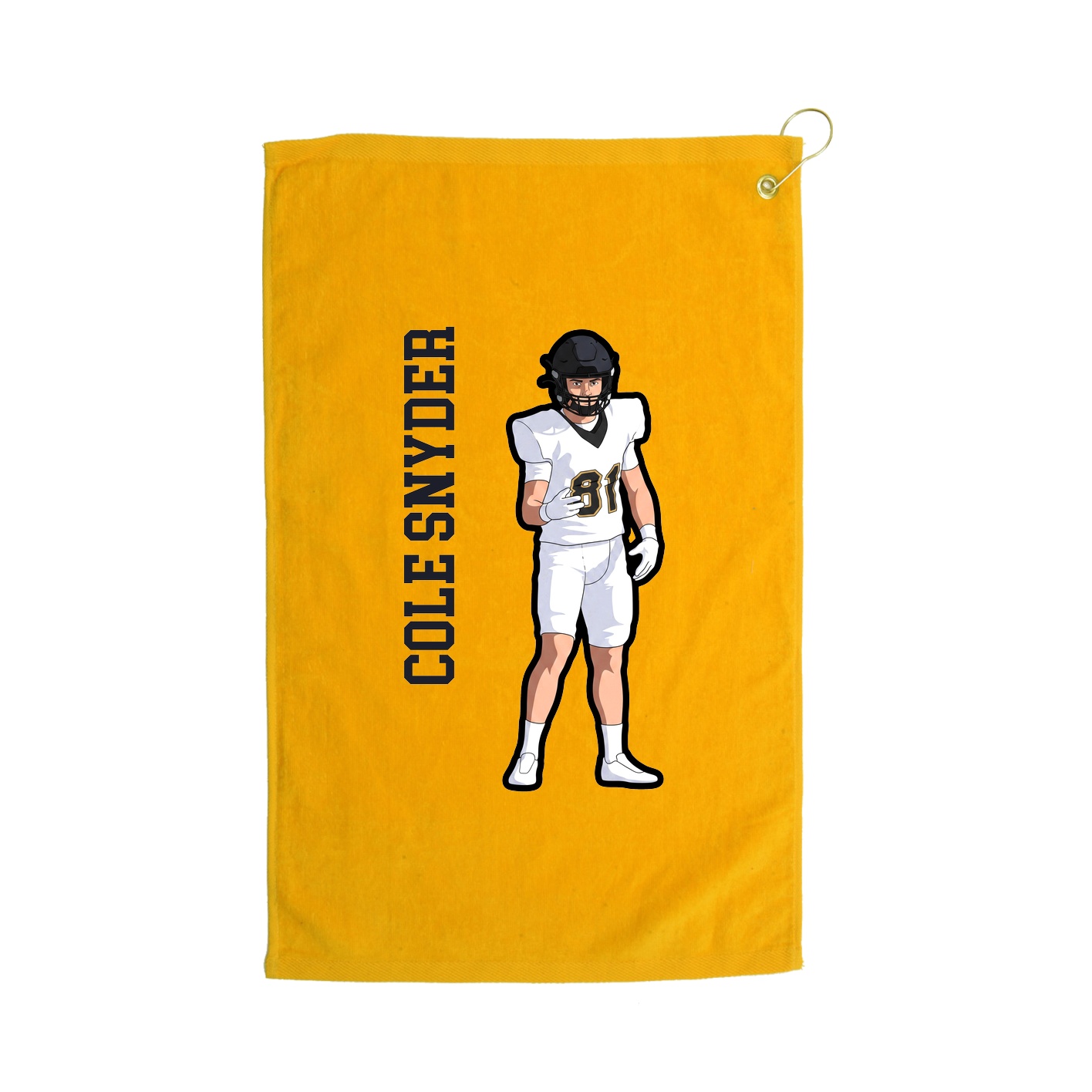 Golf Towel — Name Vertical in Gold