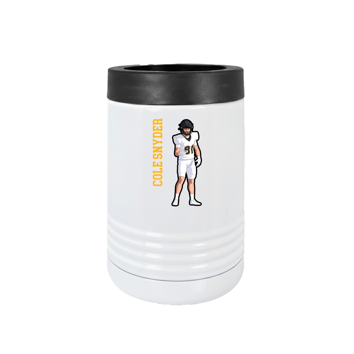 Beverage Holder — Name Vertical in White