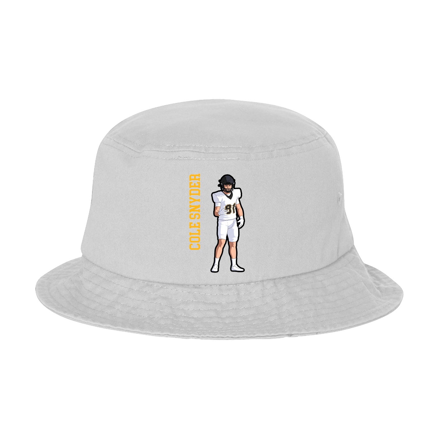 Bucket Cap — Name Vertical in White