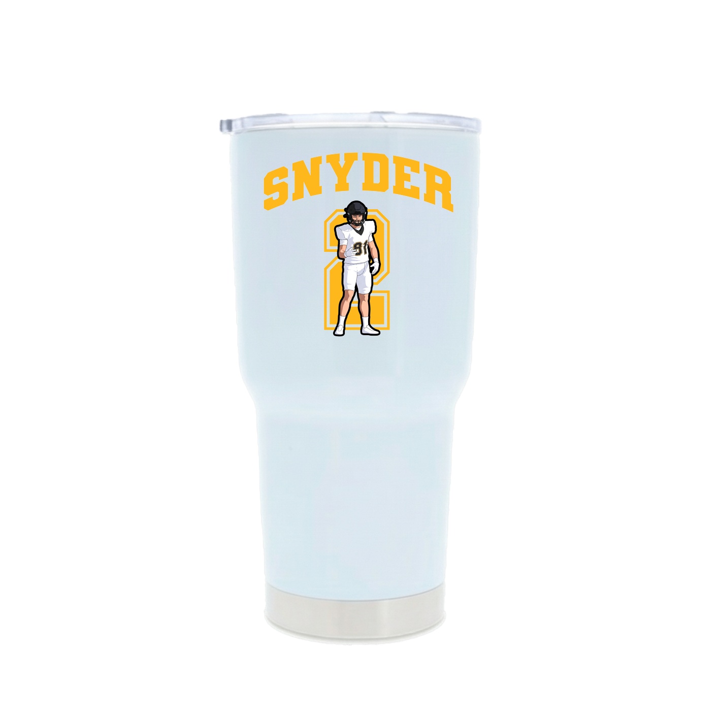 30oz Stainless Steel Tumbler — Number in White