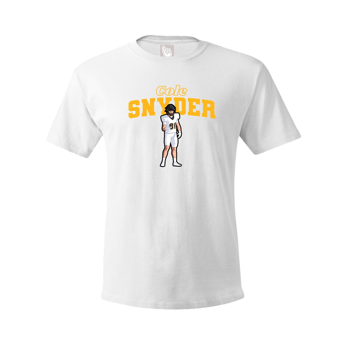 Youth Tee — Name Arch in White