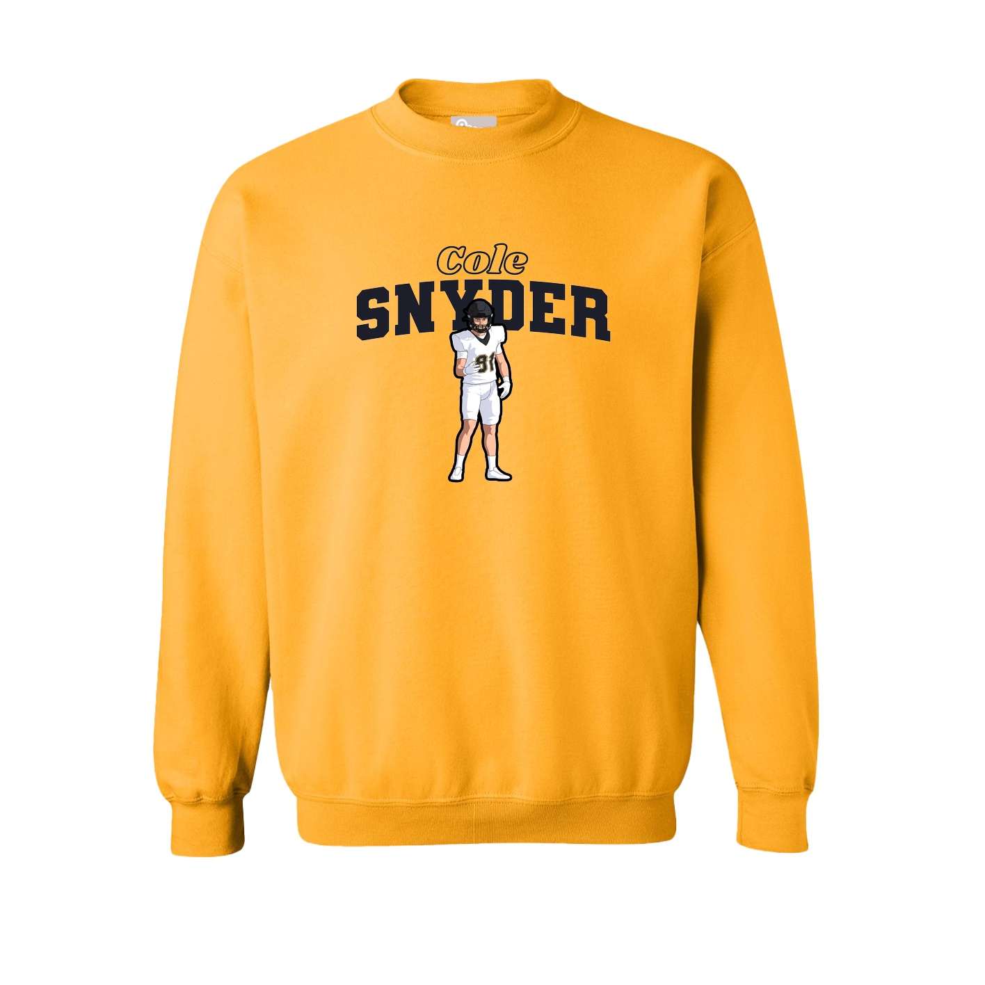 Fleece Crew — Name Arch in Gold