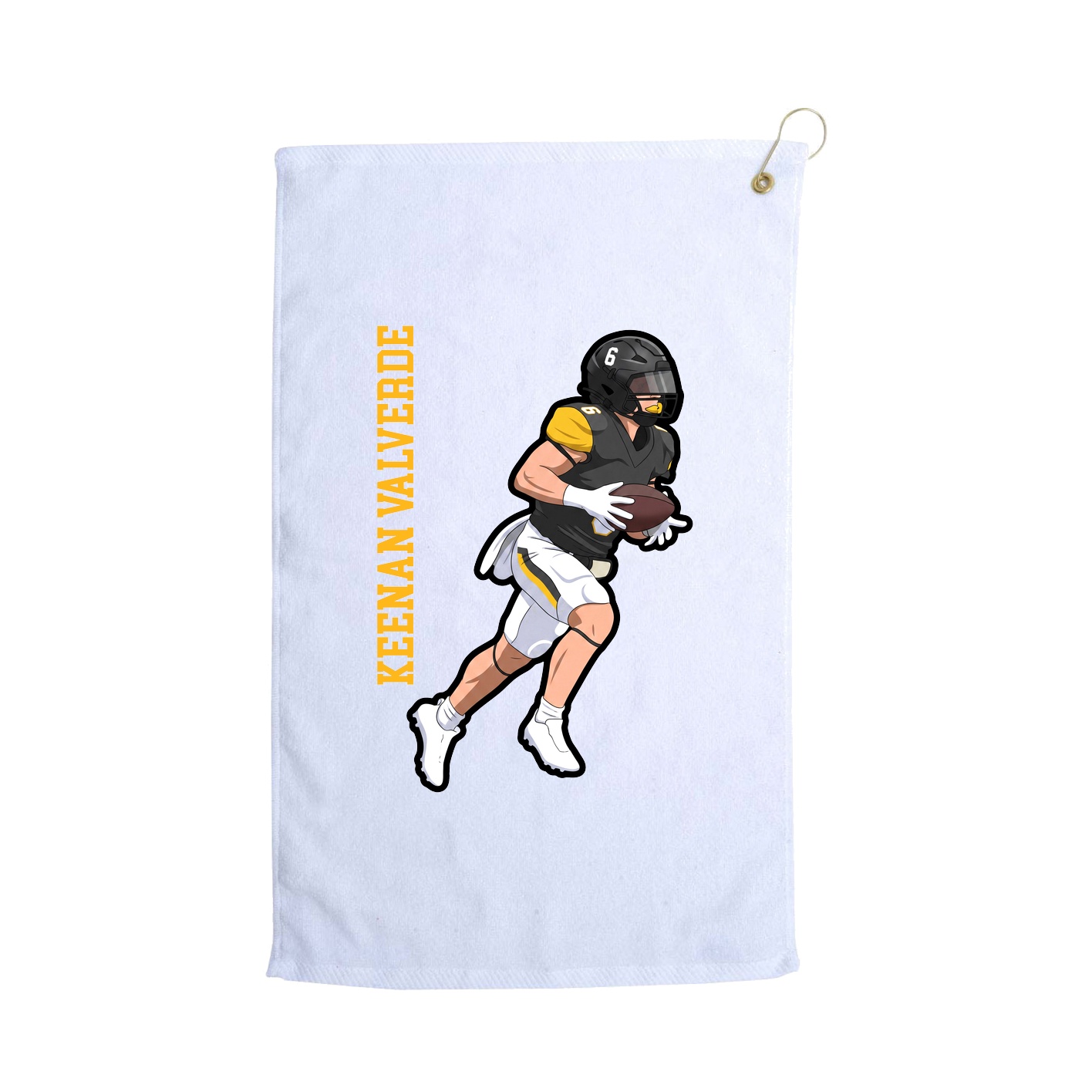 Golf Towel — Name Vertical in White