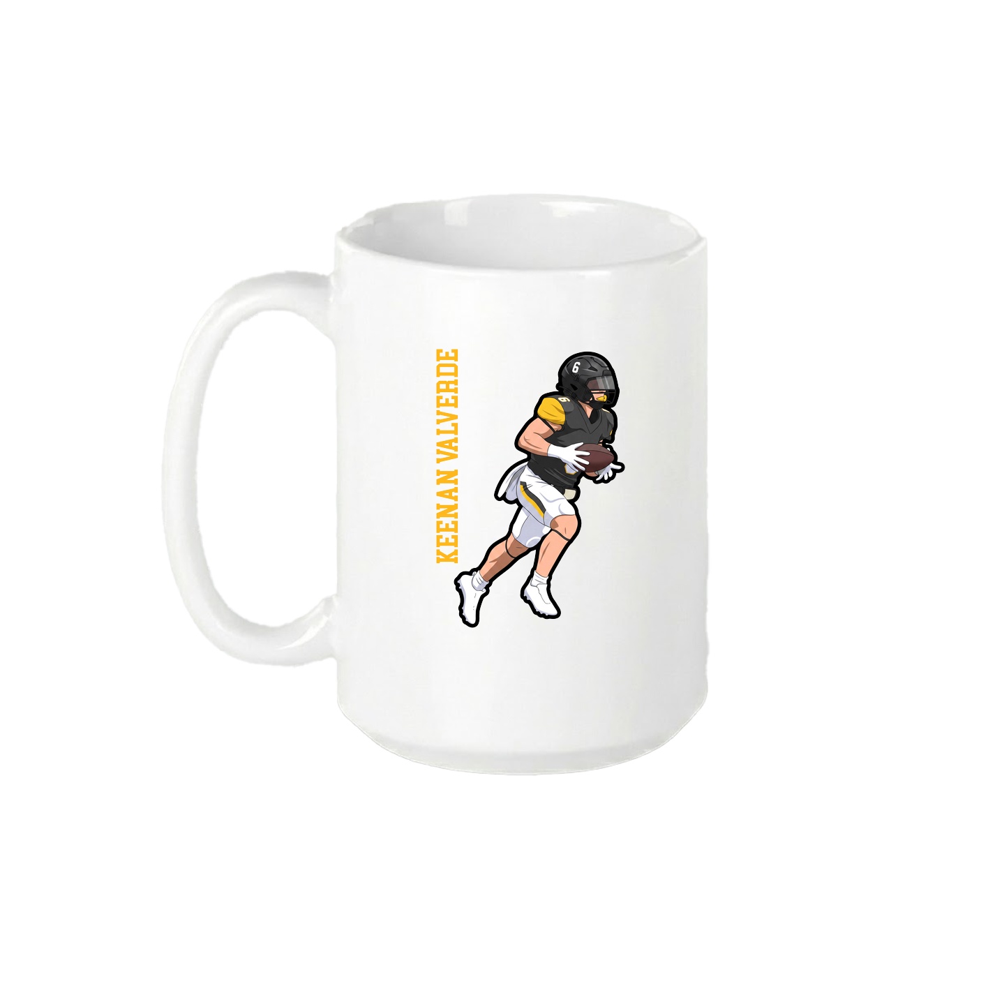 15oz Coffee Mug — Name Vertical in White