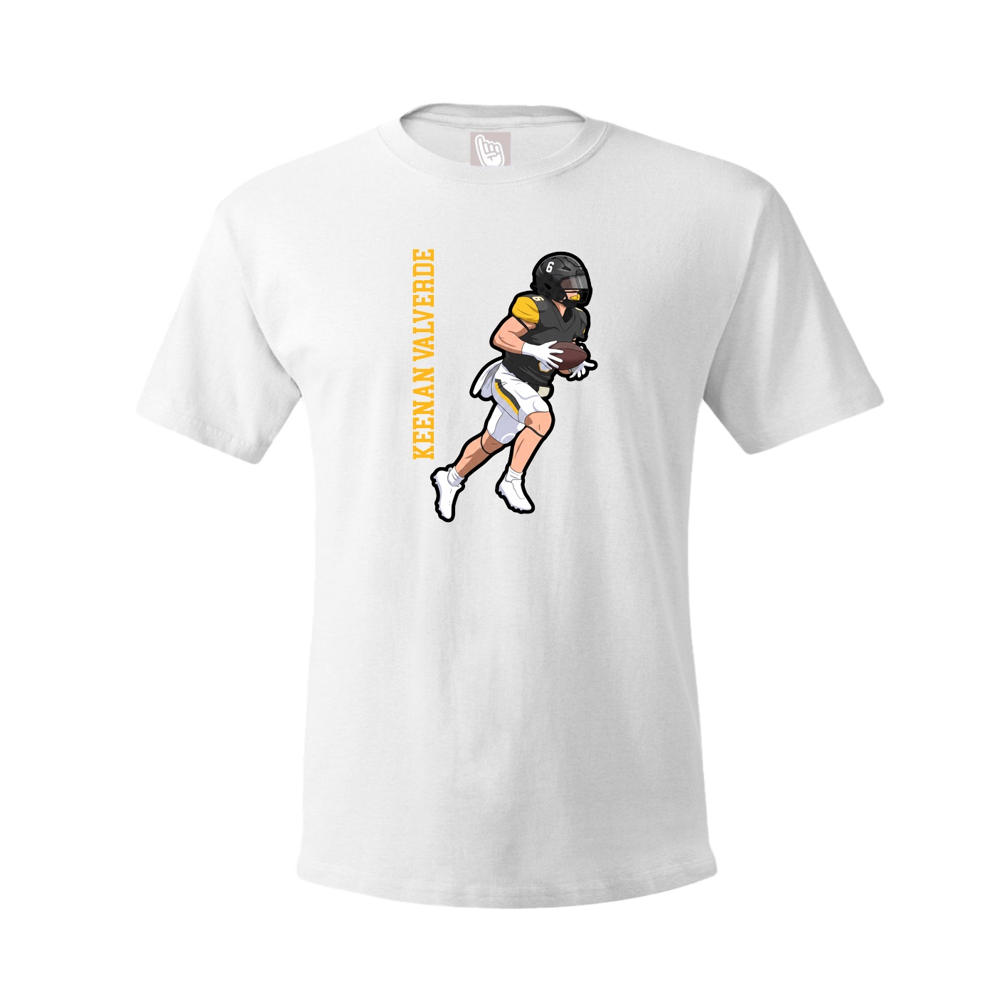 Youth Tee — Name Vertical in White