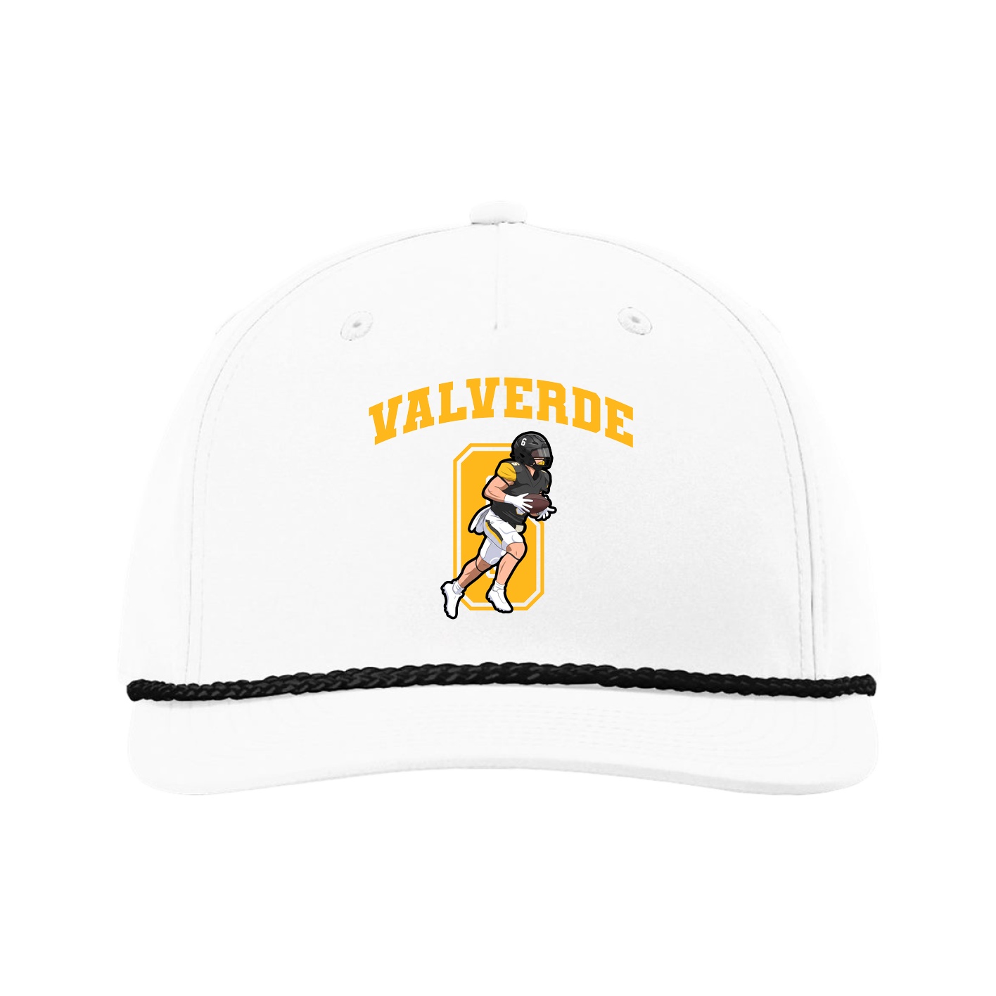 Five-Panel Classic Rope Cap — Number in White