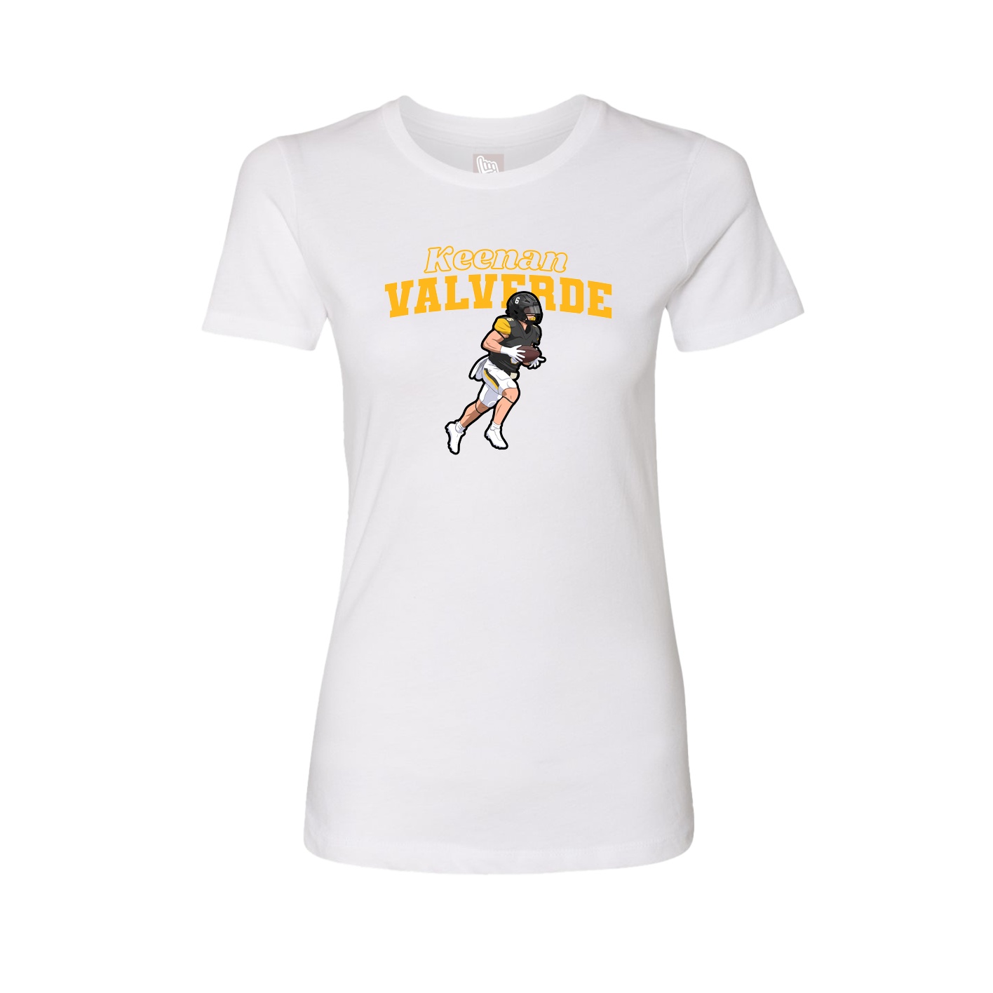 Fitted Women's Tee — Name Arch in White