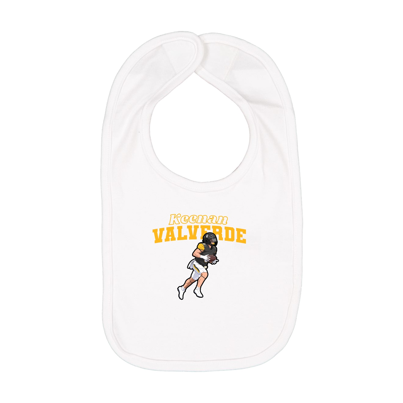 Infant Bib — Name Arch in White