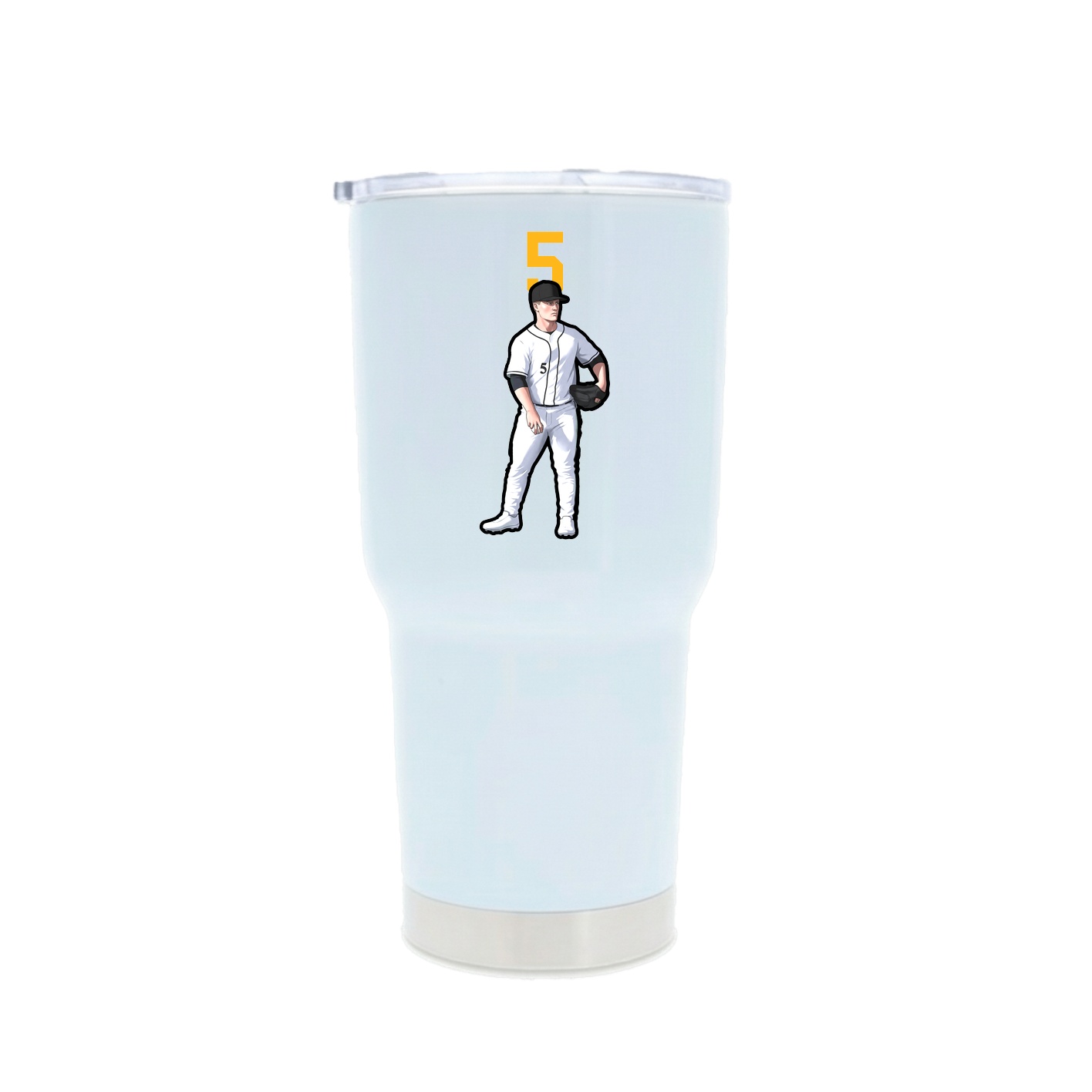 30oz Stainless Steel Tumbler — Number Top in White