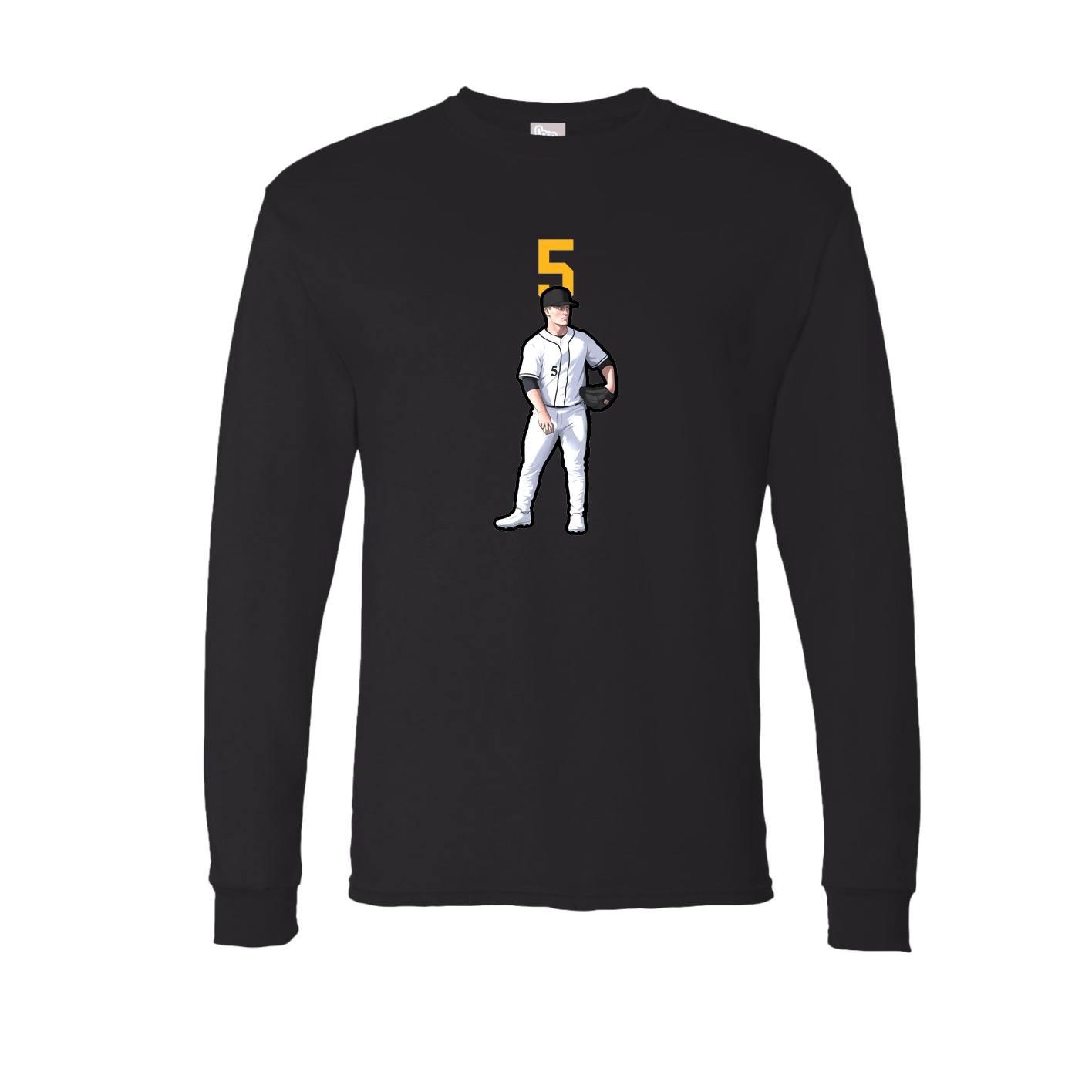 Long Sleeve Tee — Number Top in Black