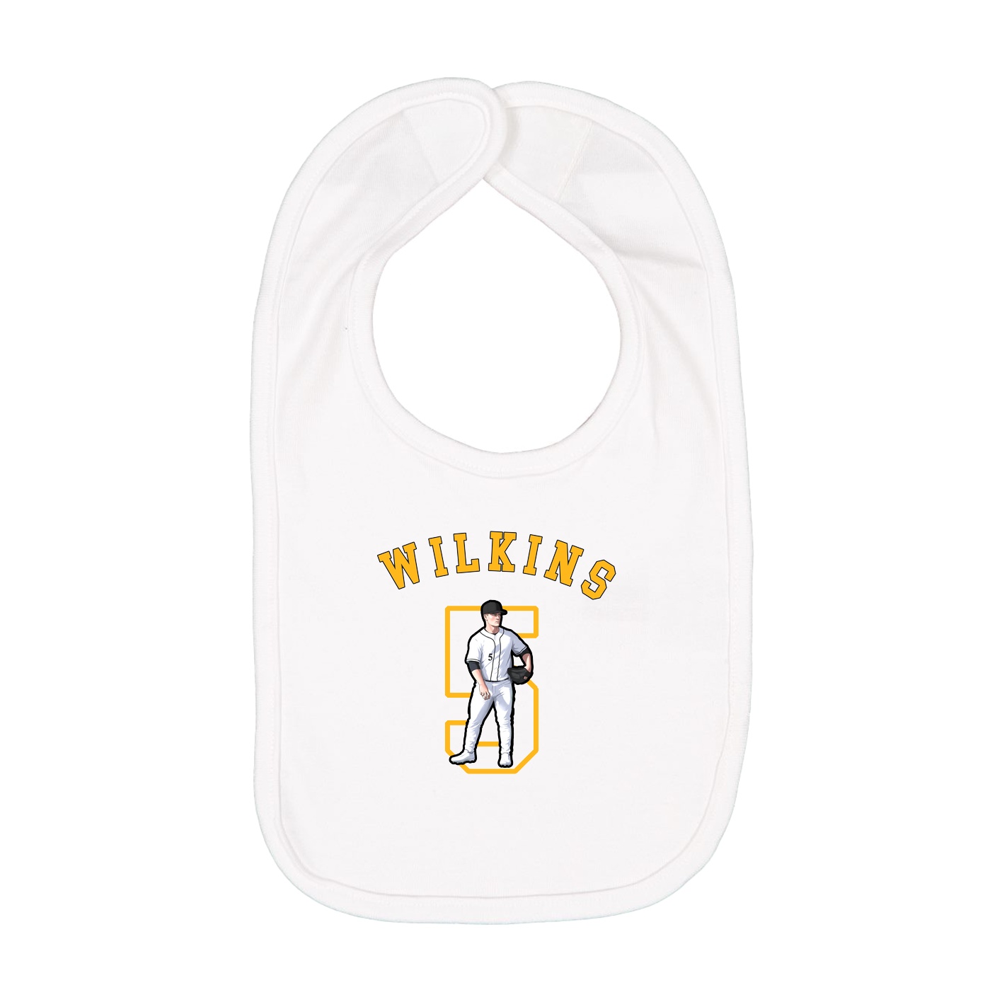 Infant Bib — Shirsey Arch in White