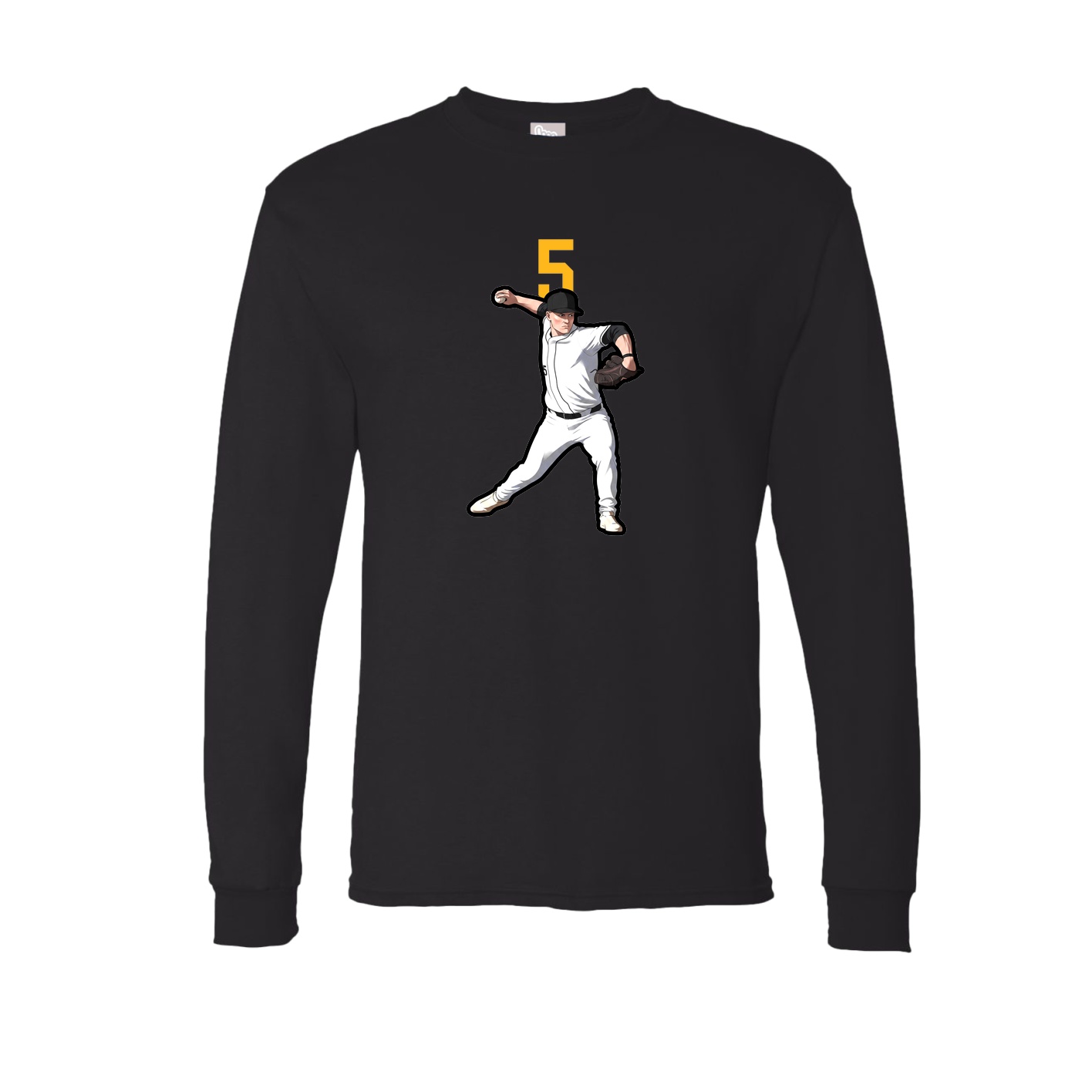 Long Sleeve Tee — Number Top in Black