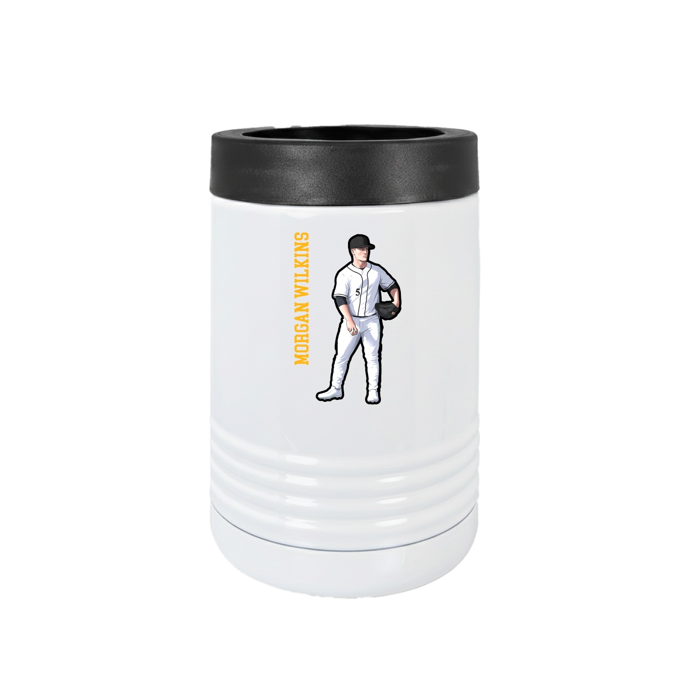 Beverage Holder — Name Vertical in White