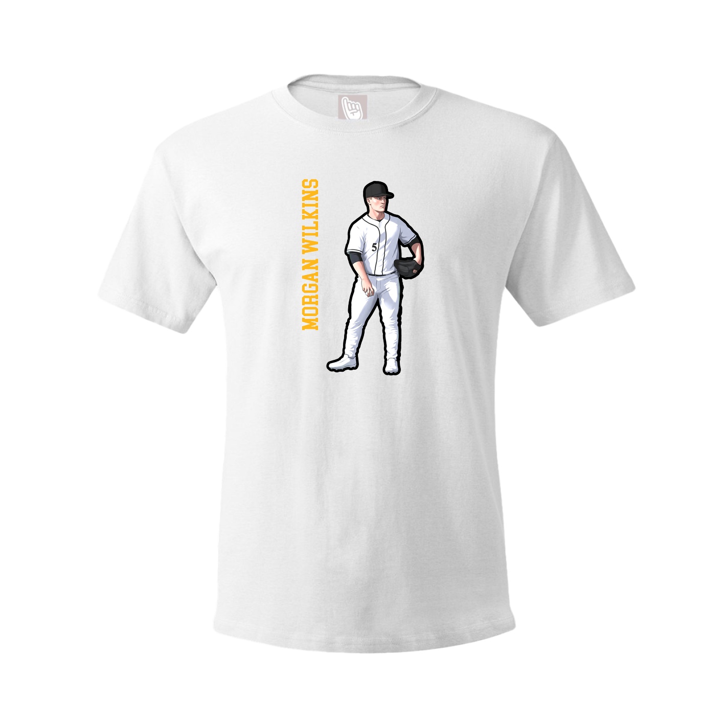Tee — Name Vertical in White