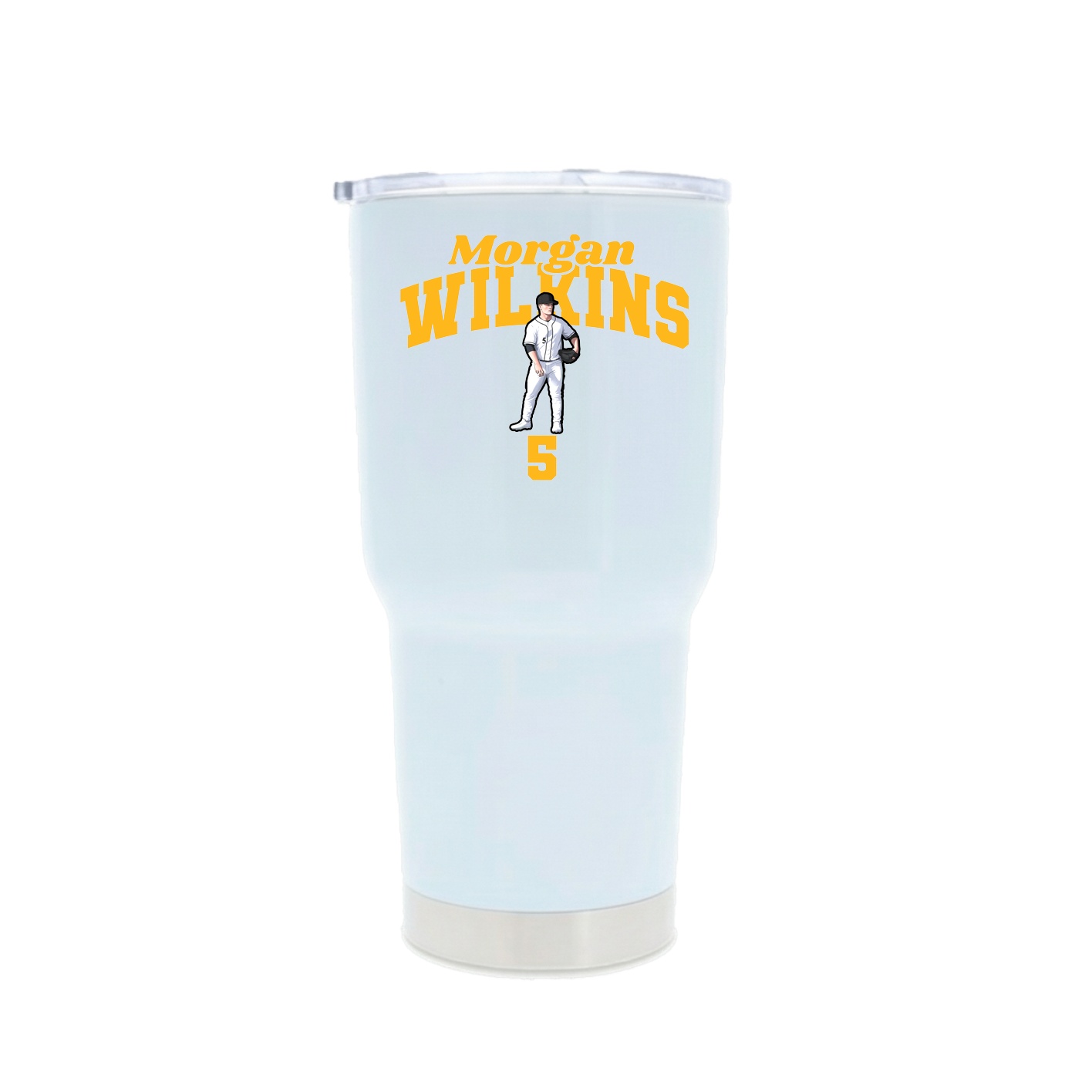 30oz Stainless Steel Tumbler — Signature Arch in White