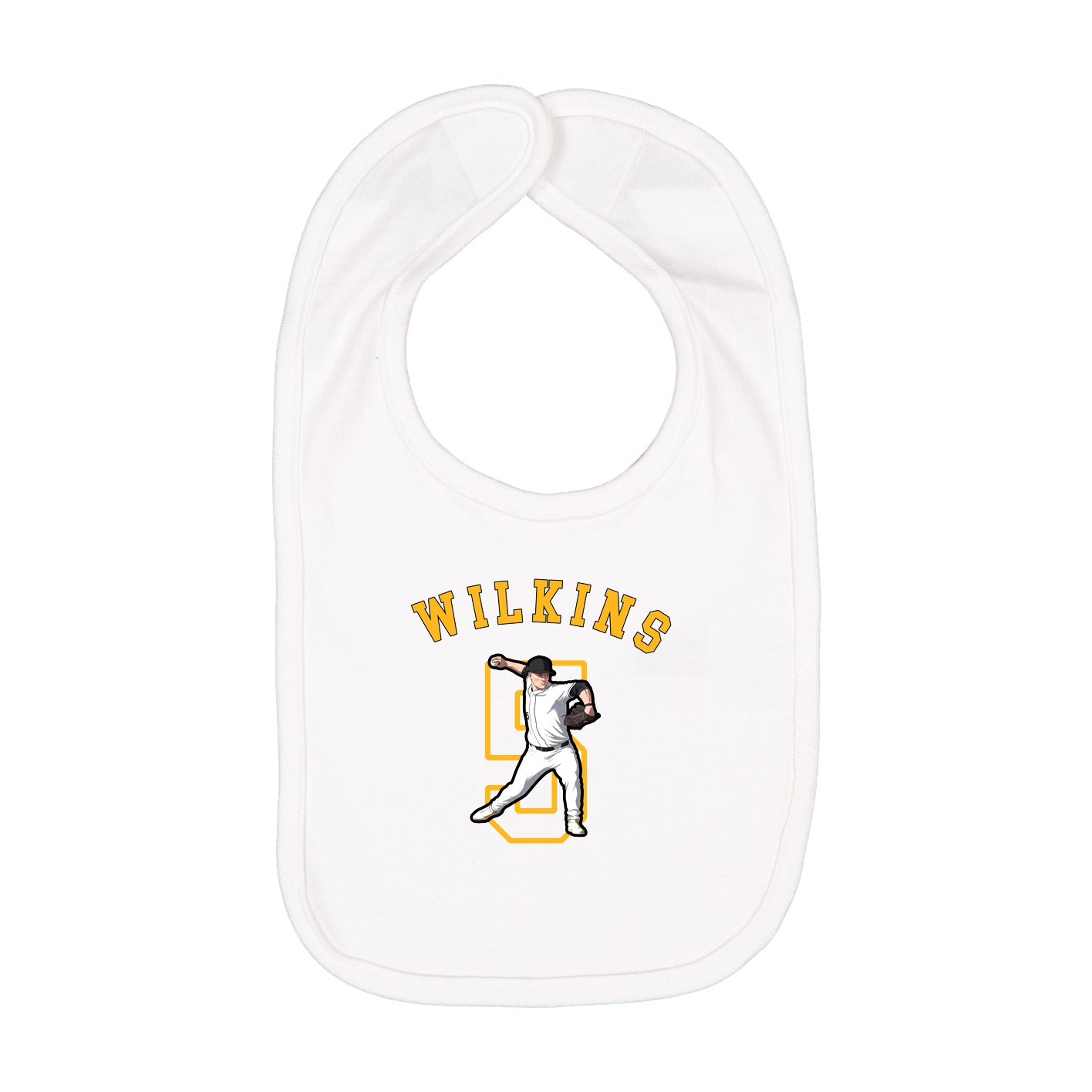 Infant Bib — Shirsey Arch in White