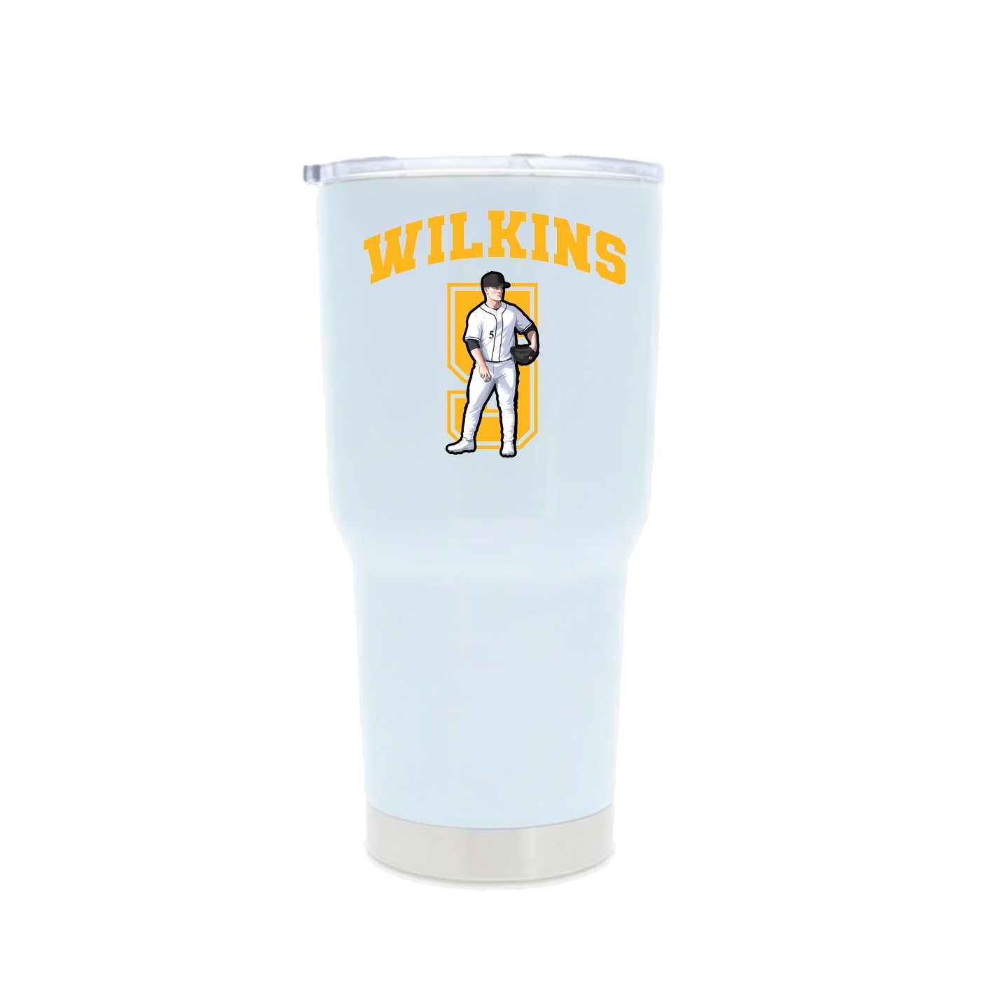 30oz Stainless Steel Tumbler — Number in White