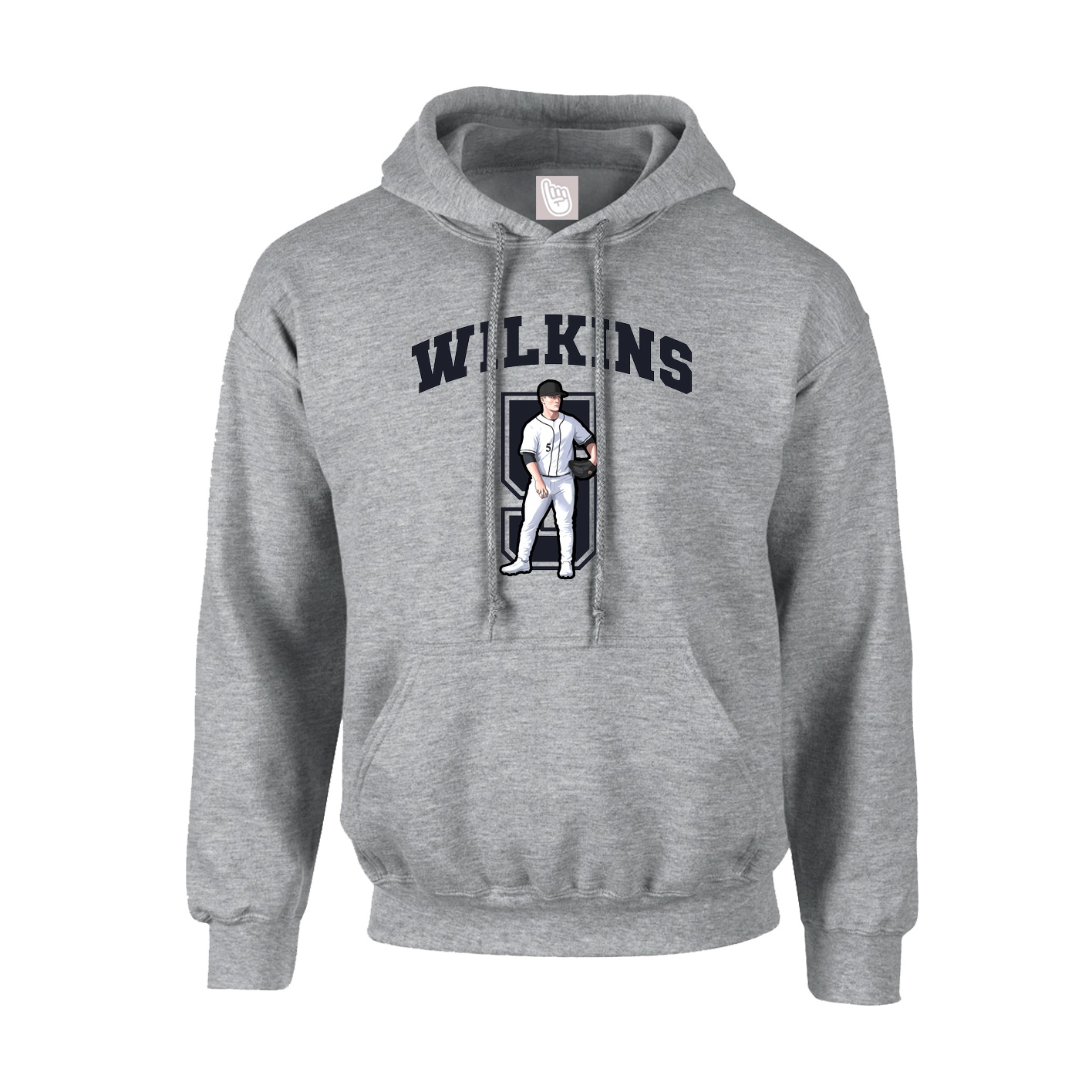 Youth Hoodie — Number in Grey