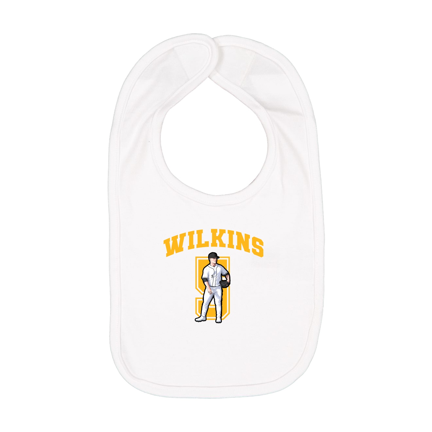 Infant Bib — Number in White